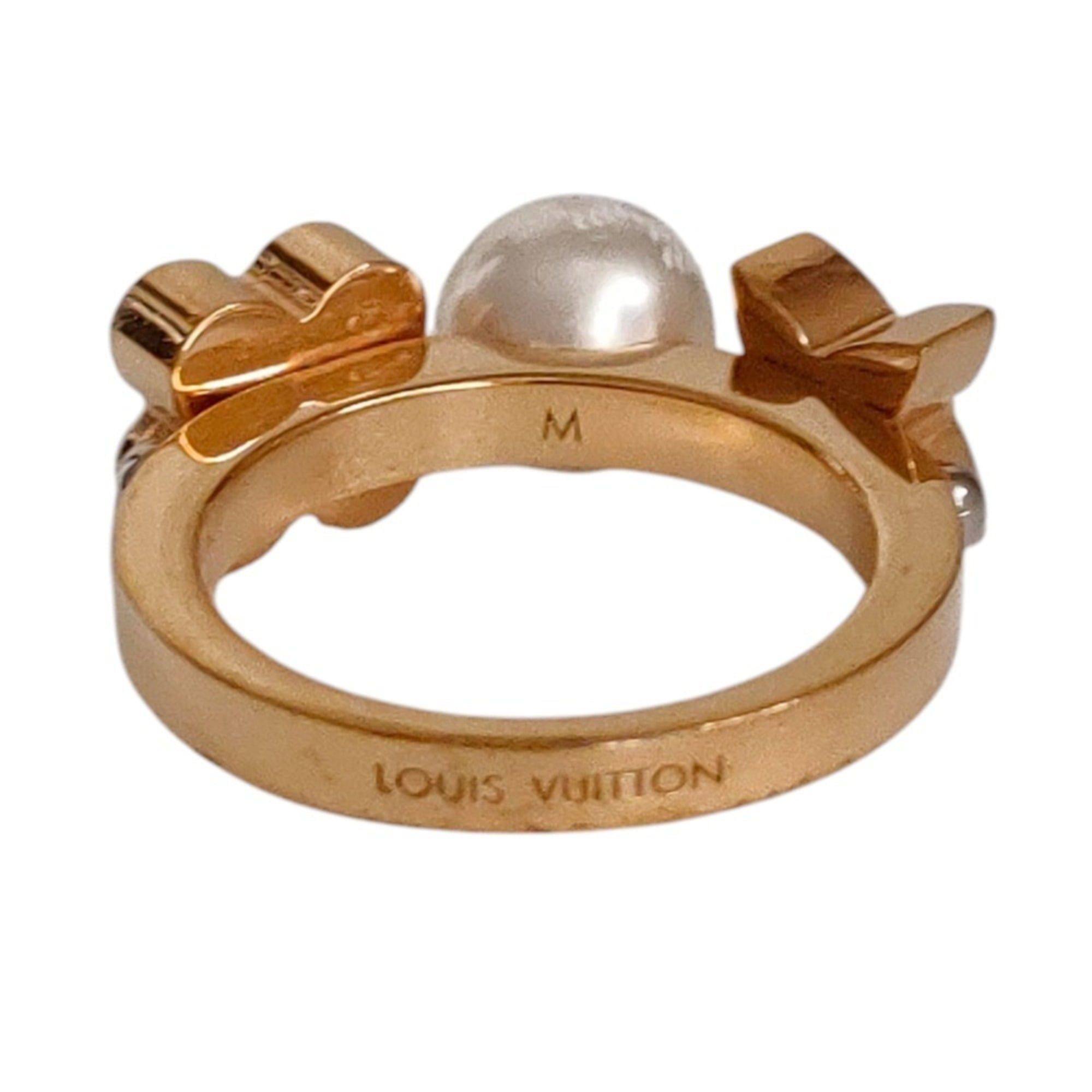 Louis Vuitton LOUIS VUITTON Charmy Pearl Ring, Gold Color, Women's M75482 M 1 Size ONE SIZE - 5 Thumbnail