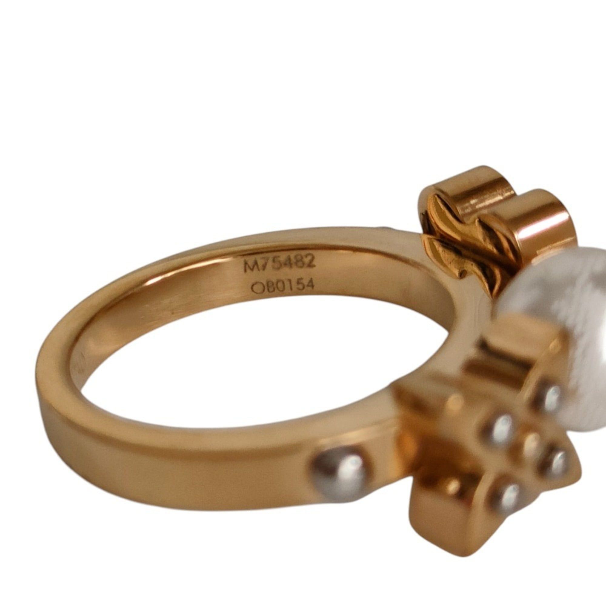 Louis Vuitton LOUIS VUITTON Charmy Pearl Ring, Gold Color, Women's M75482 M 1 Size ONE SIZE - 4 Thumbnail
