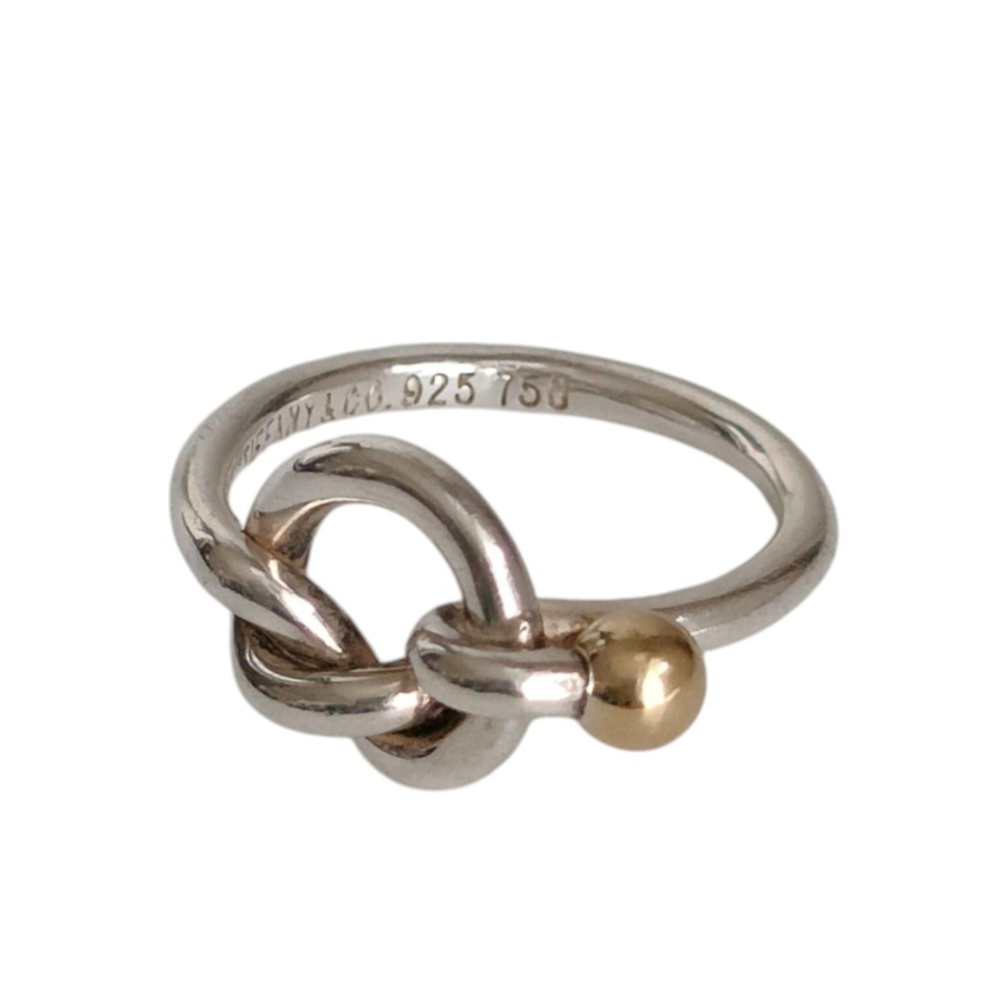 Tiffany & Co. TIFFANY&Co. Tiffany & Co. 750 925 Love Knot Ring, Silver Gold, Women's Jewelry Size ONE SIZE - 2 Thumbnail