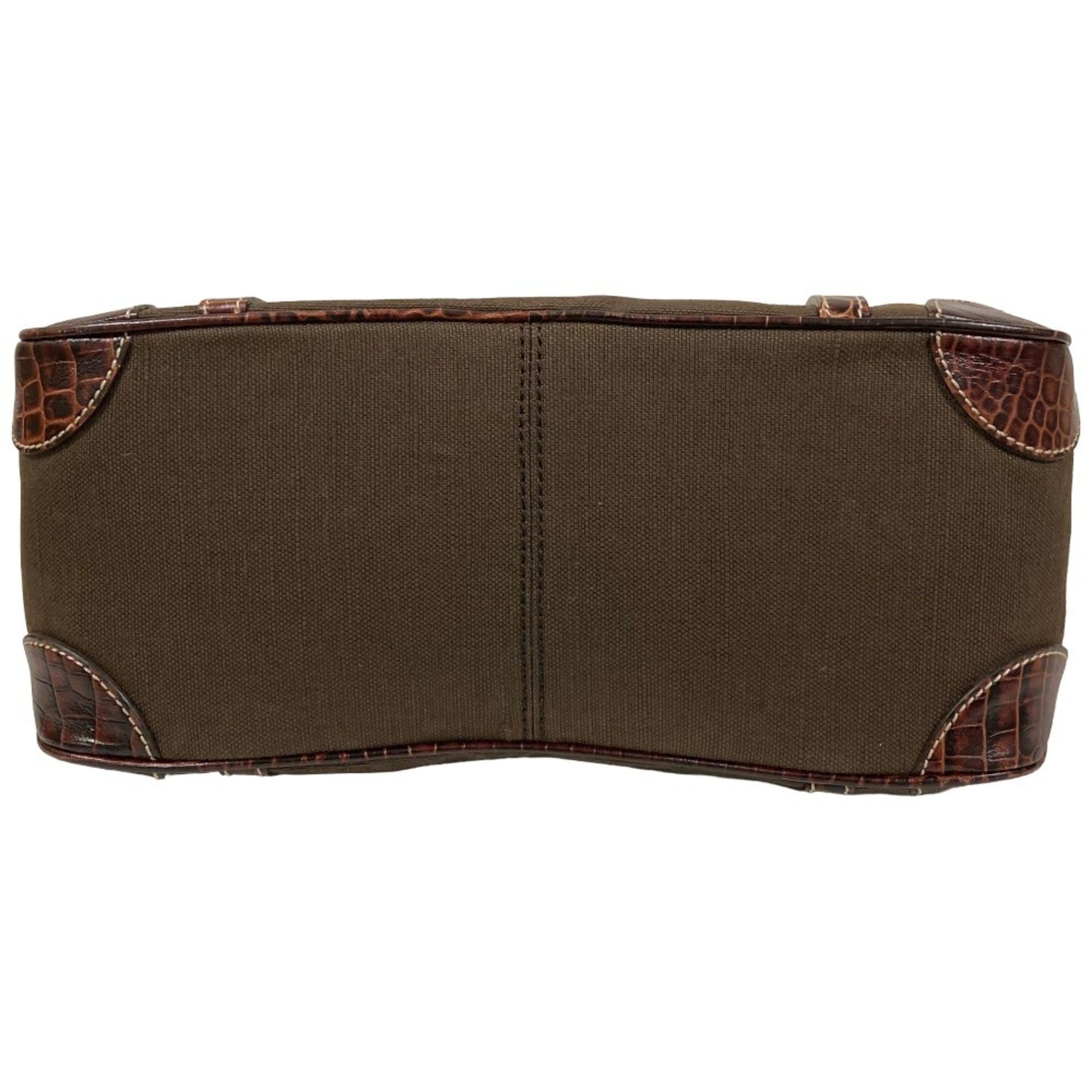 Celine Celine Canvas Leather Boogie Back Handbag Brown Women's Size ONE SIZE - 5 Thumbnail