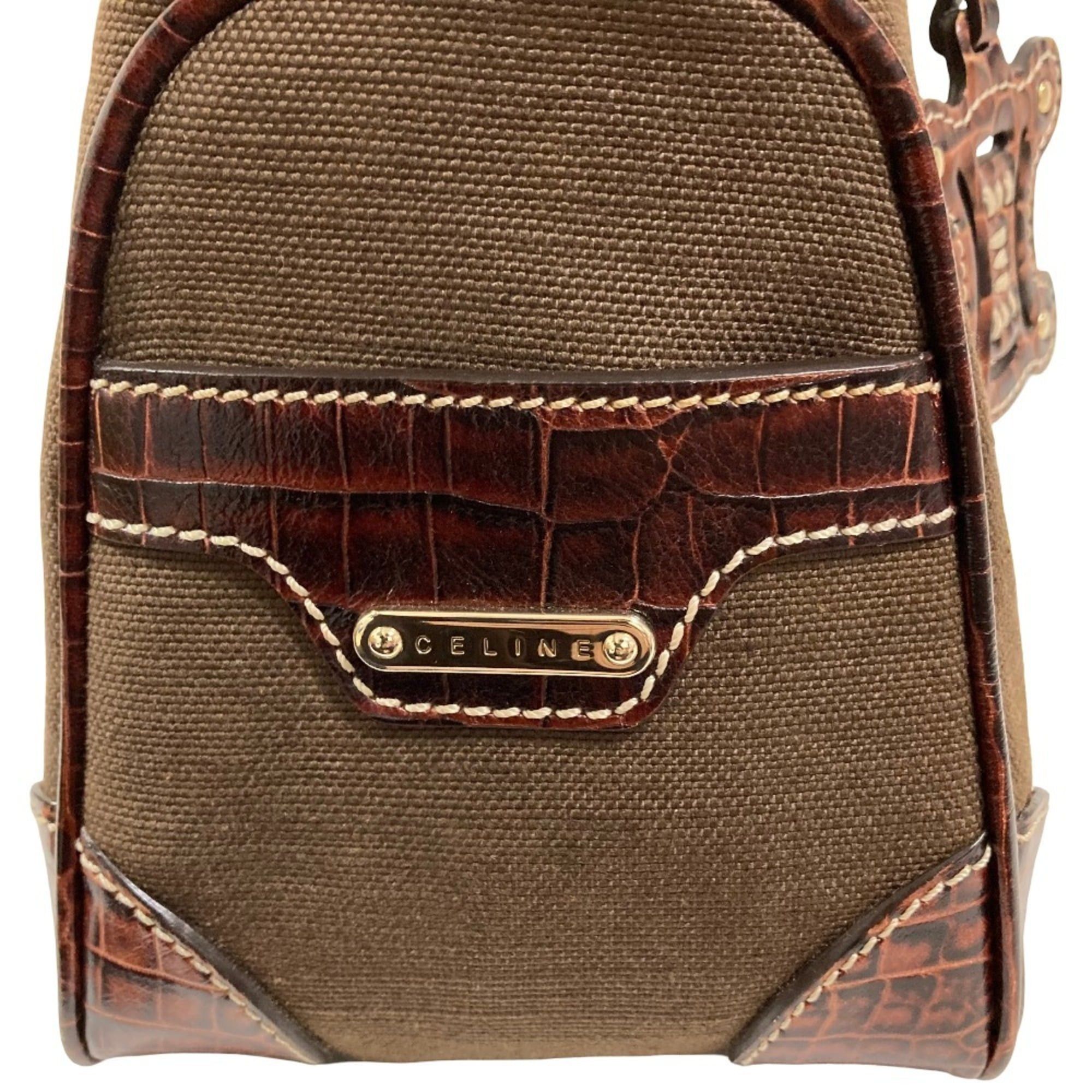 Celine Celine Canvas Leather Boogie Back Handbag Brown Women's Size ONE SIZE - 11 Thumbnail