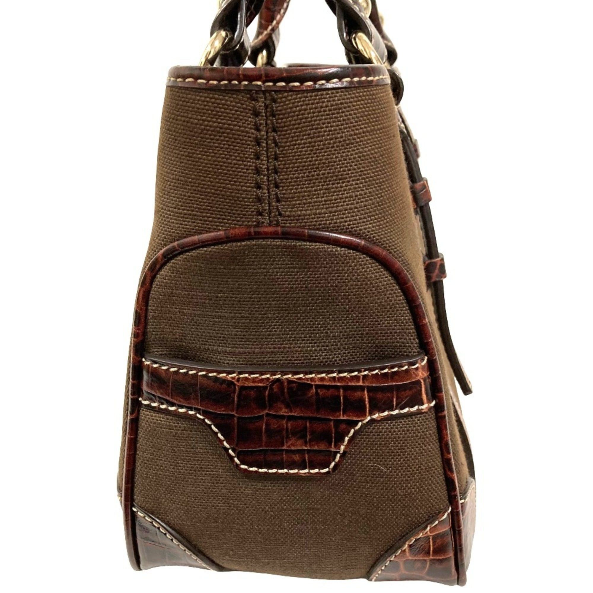 Celine Celine Canvas Leather Boogie Back Handbag Brown Women's Size ONE SIZE - 3 Thumbnail