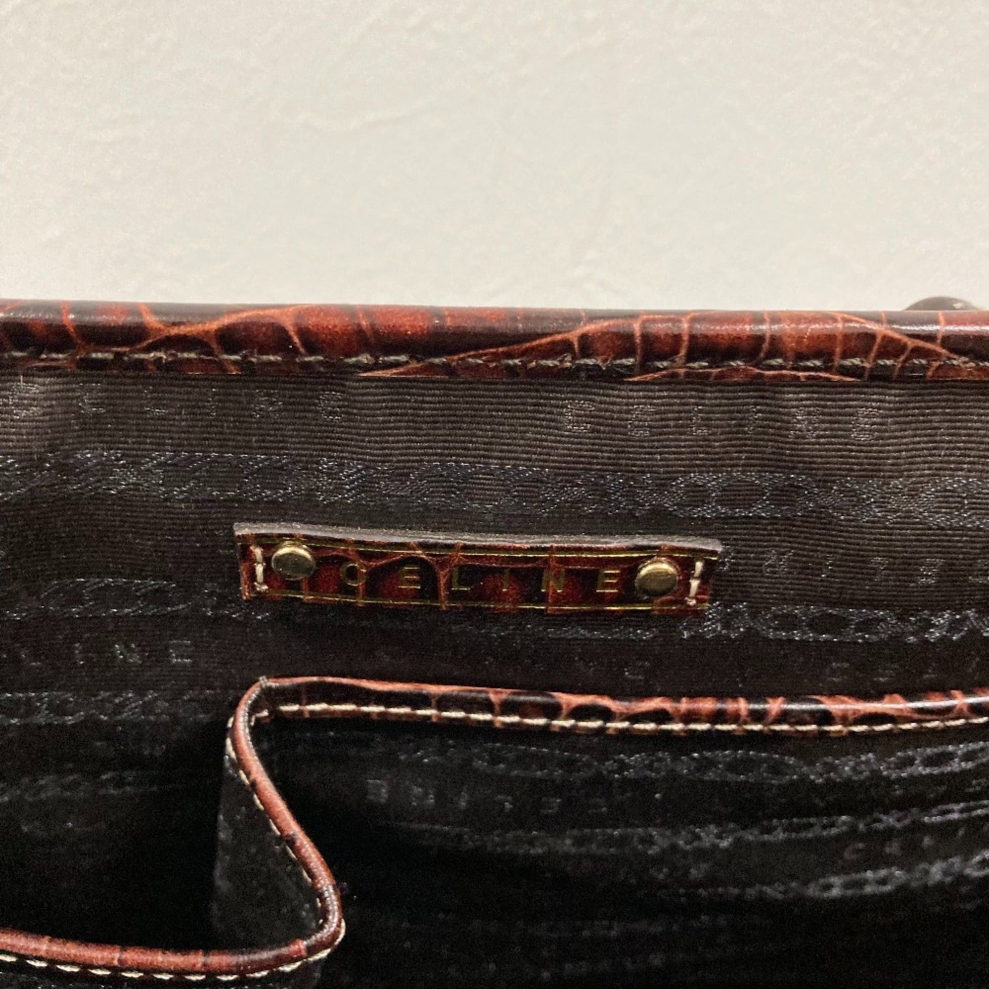 Celine Celine Canvas Leather Boogie Back Handbag Brown Women's Size ONE SIZE - 7 Thumbnail