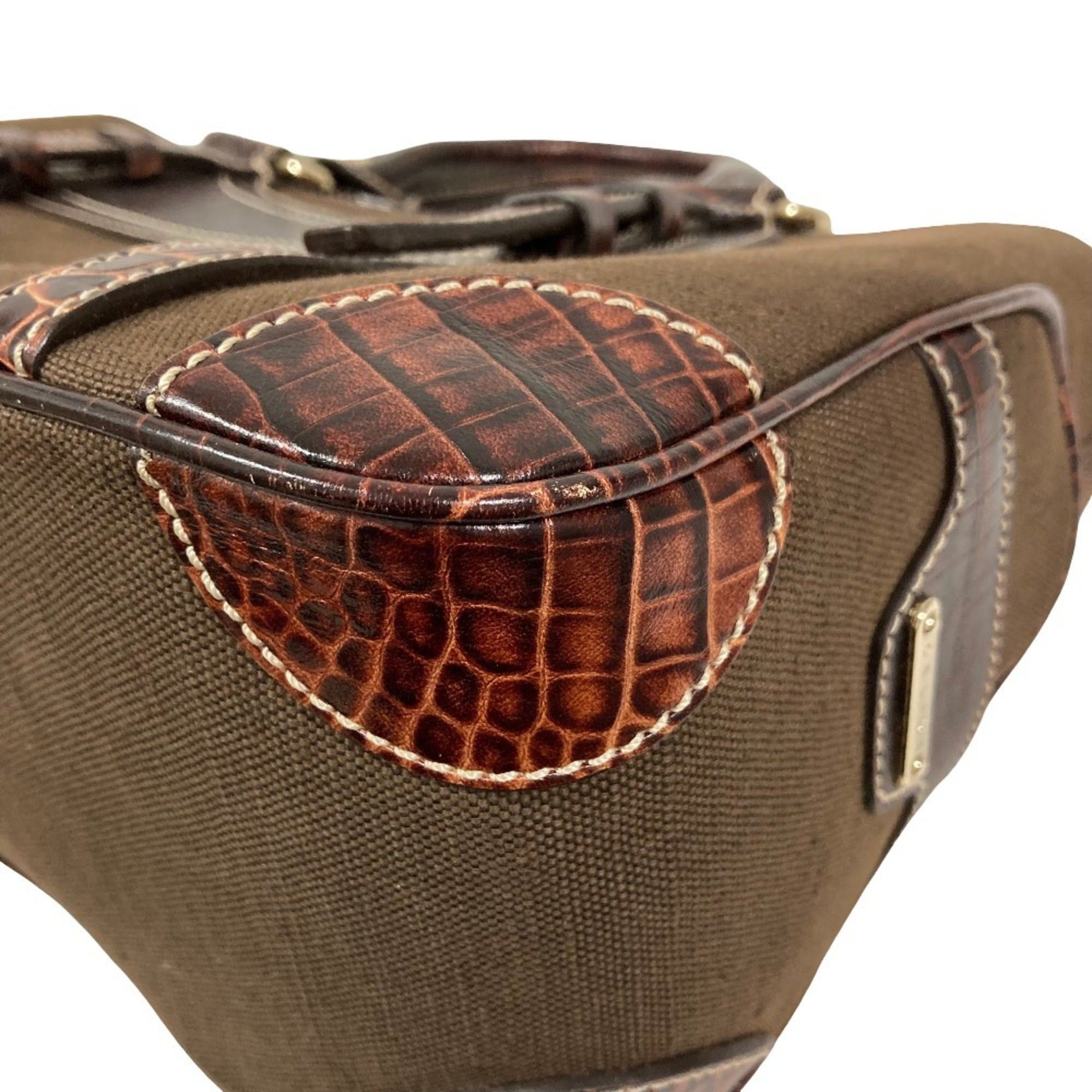 Celine Celine Canvas Leather Boogie Back Handbag Brown Women's Size ONE SIZE - 12 Thumbnail
