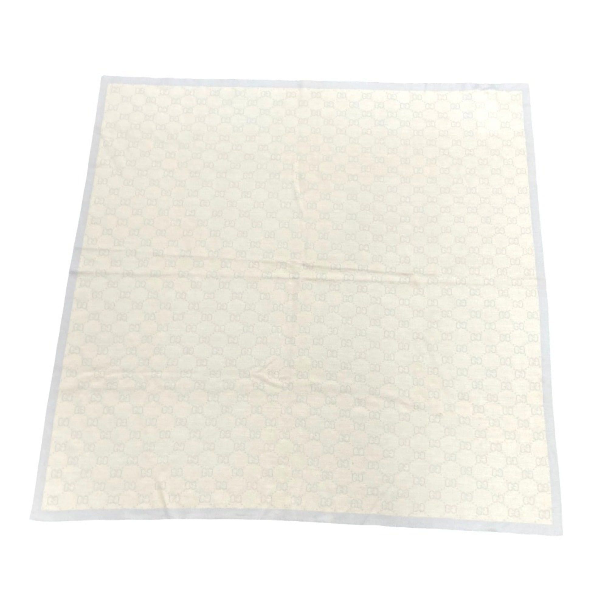 Gucci GUCCI GG pattern wool knit scarf 256310 Light blue beige Women's Size ONE SIZE - 2 Thumbnail