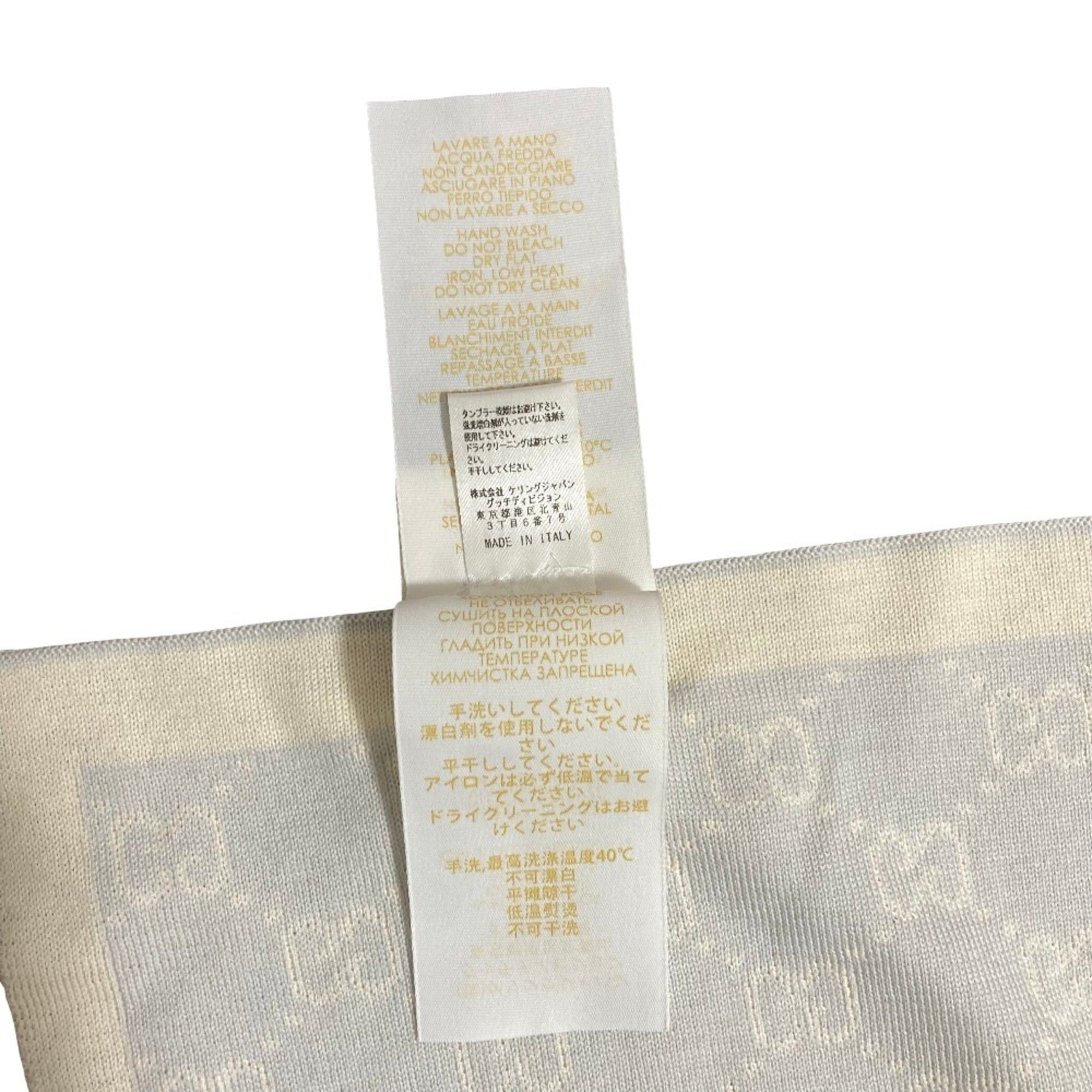 Gucci GUCCI GG pattern wool knit scarf 256310 Light blue beige Women's Size ONE SIZE - 7 Thumbnail