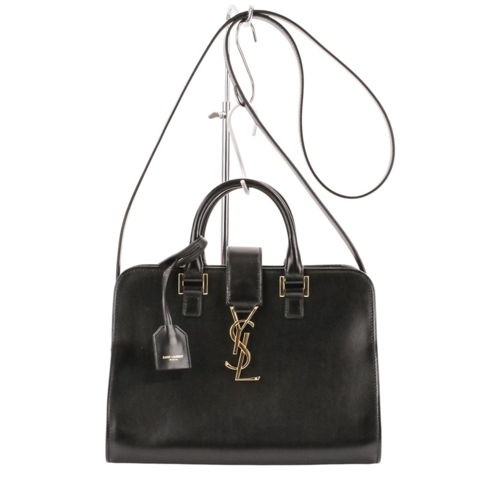 Yves Saint Laurent Yves Saint Laurent SAINT LAURENT PARIS Saint Laurent Paris Leather Baby Cabas 2-Way Shoulder Bag Handbag Black Women's Size ONE SIZE - 15 Thumbnail