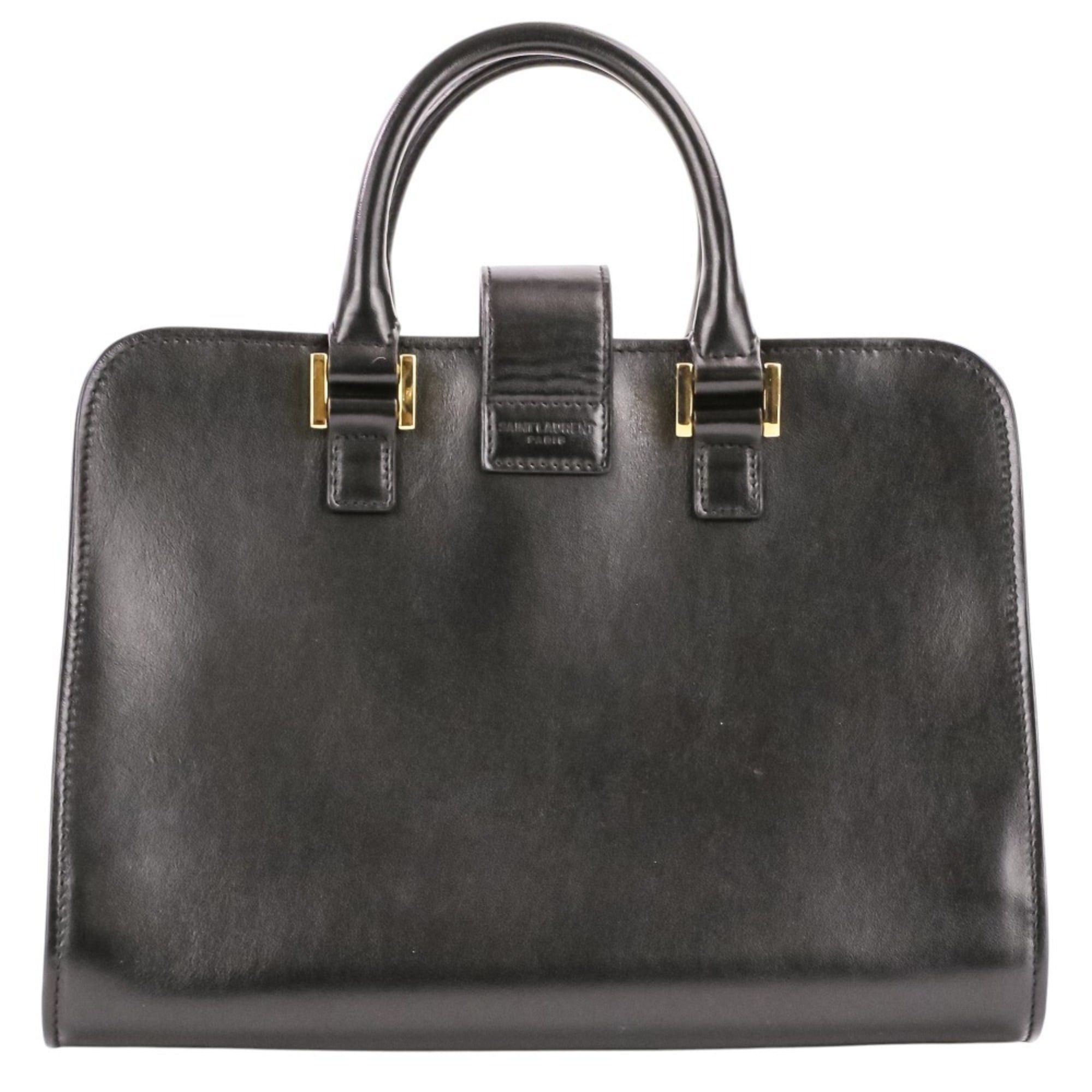 Yves Saint Laurent Yves Saint Laurent SAINT LAURENT PARIS Saint Laurent Paris Leather Baby Cabas 2-Way Shoulder Bag Handbag Black Women's Size ONE SIZE - 4 Thumbnail