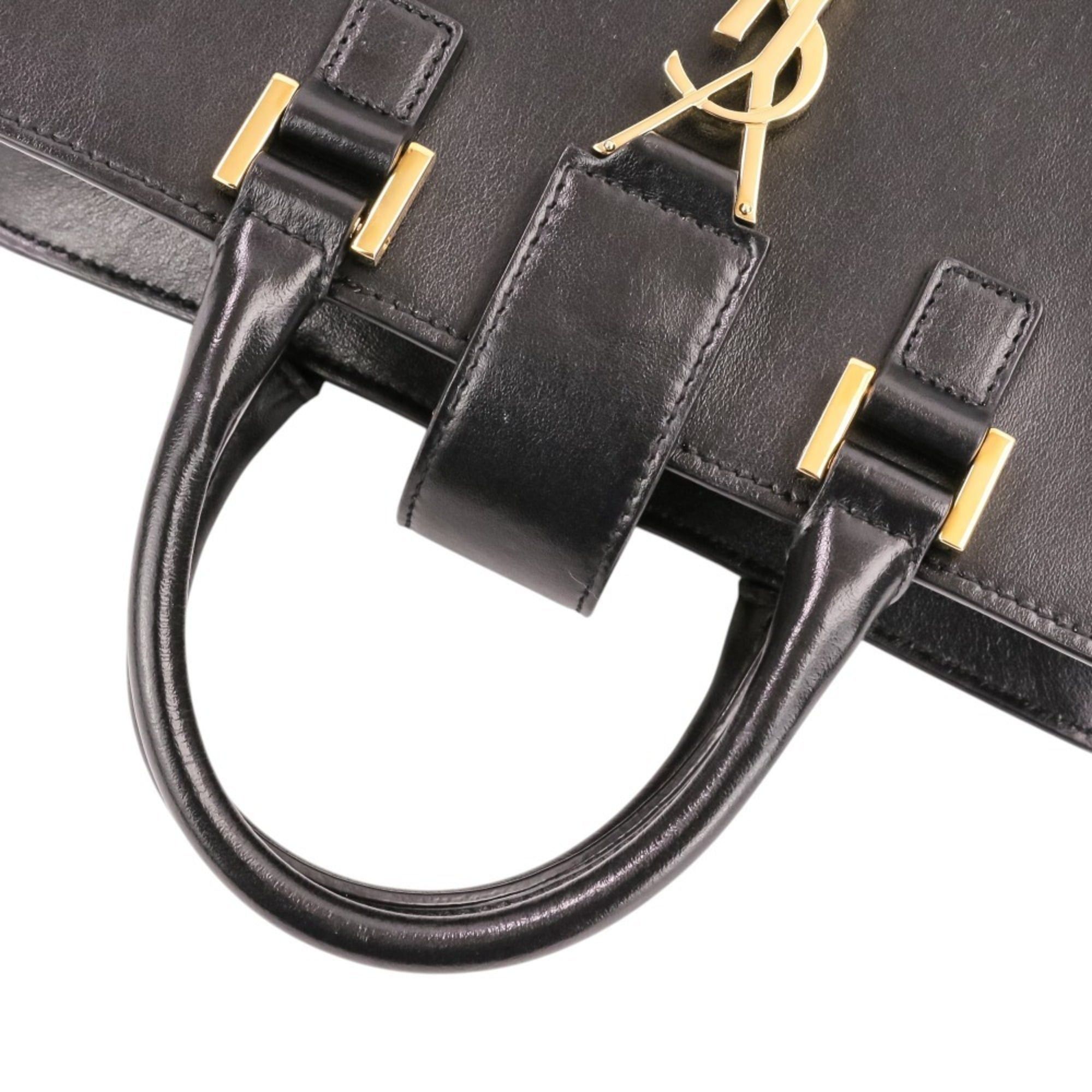 Yves Saint Laurent Yves Saint Laurent SAINT LAURENT PARIS Saint Laurent Paris Leather Baby Cabas 2-Way Shoulder Bag Handbag Black Women's Size ONE SIZE - 8 Thumbnail