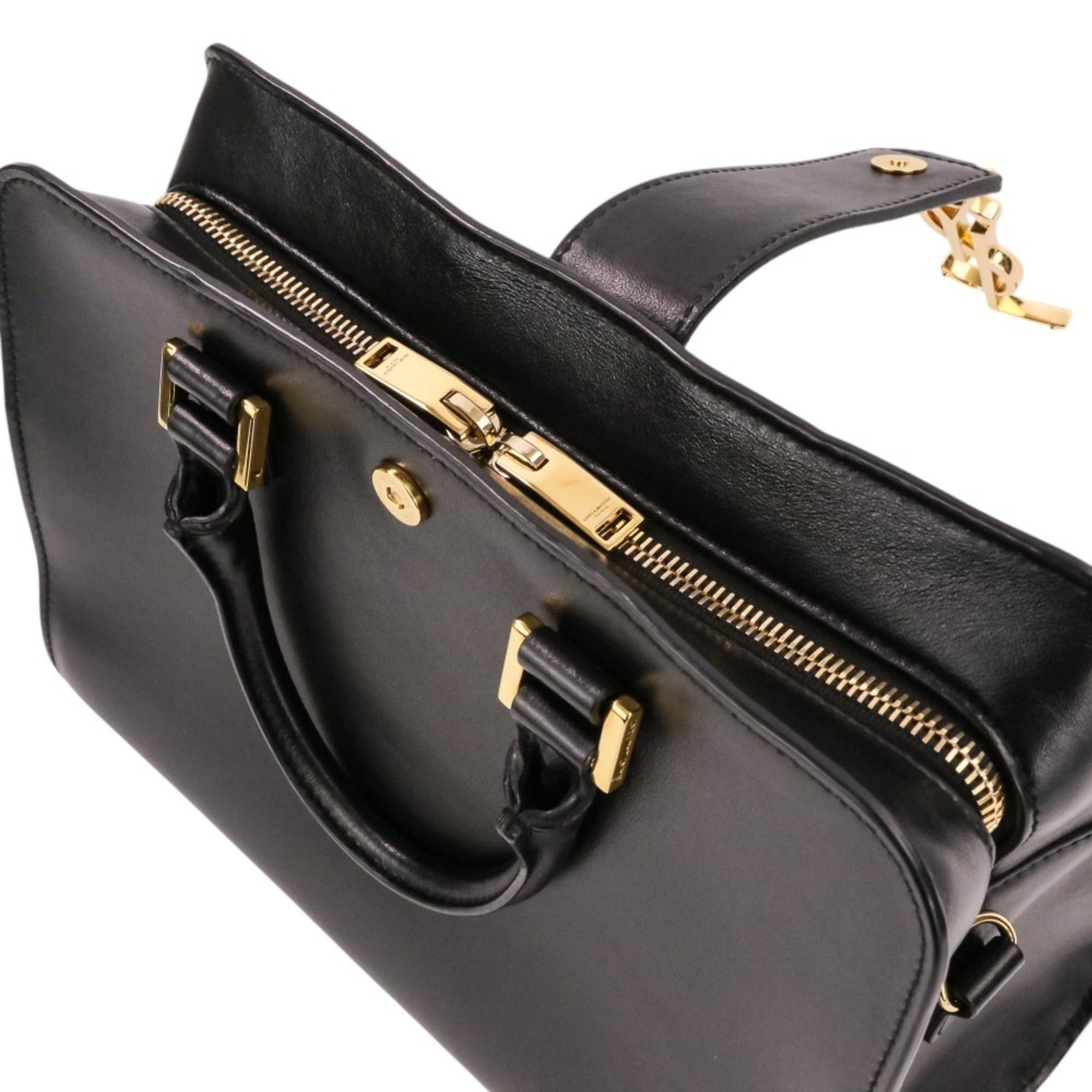 Yves Saint Laurent Yves Saint Laurent SAINT LAURENT PARIS Saint Laurent Paris Leather Baby Cabas 2-Way Shoulder Bag Handbag Black Women's Size ONE SIZE - 9 Thumbnail