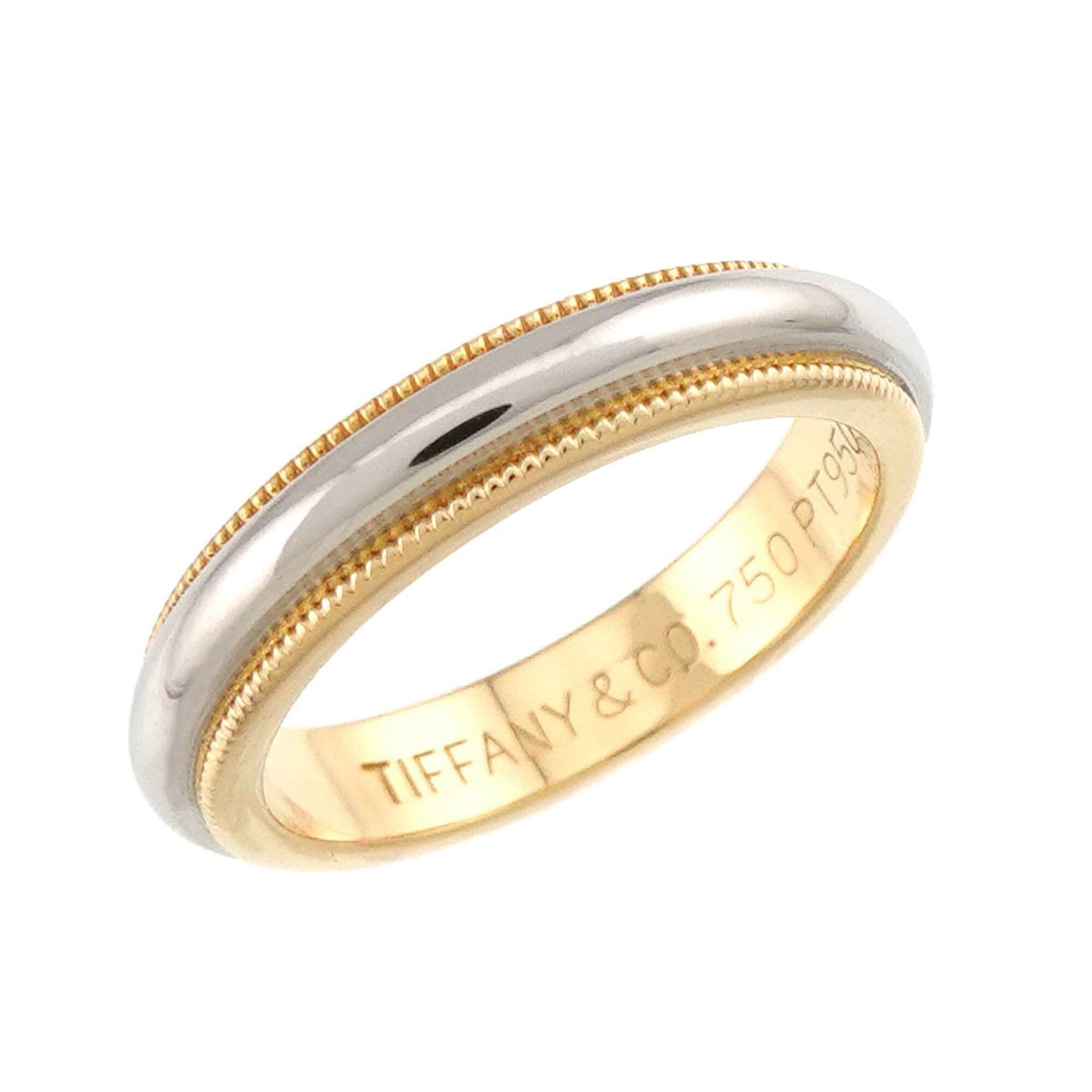 Tiffany & Co. Tiffany & Co. Milgrain Band Ring, 3.4mm wide, Platinum (Pt) and 18K Yellow Gold (750), Together. Size ONE SIZE - 4 Thumbnail