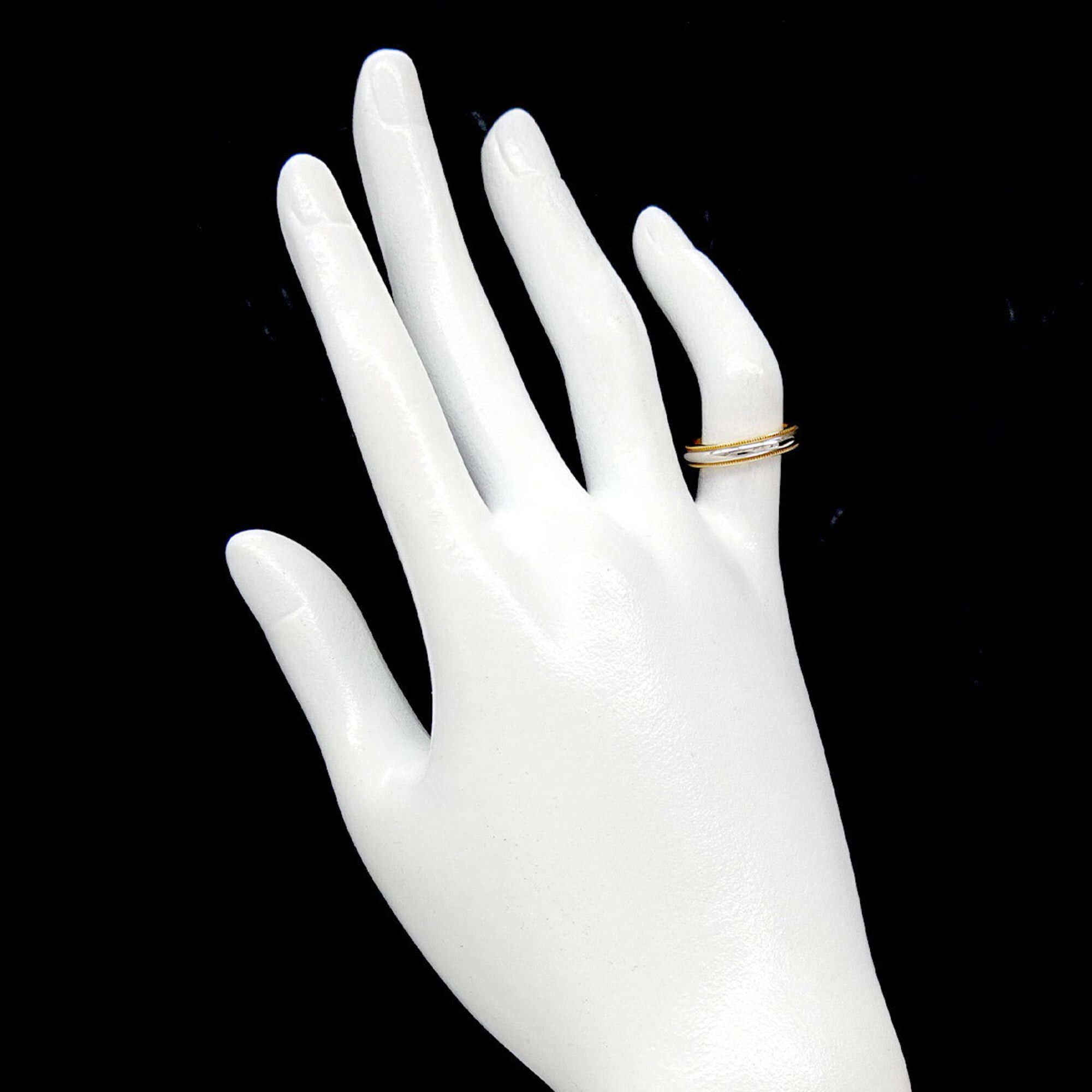 Tiffany & Co. Tiffany & Co. Milgrain Band Ring, 3.4mm wide, Platinum (Pt) and 18K Yellow Gold (750), Together. Size ONE SIZE - 6 Thumbnail