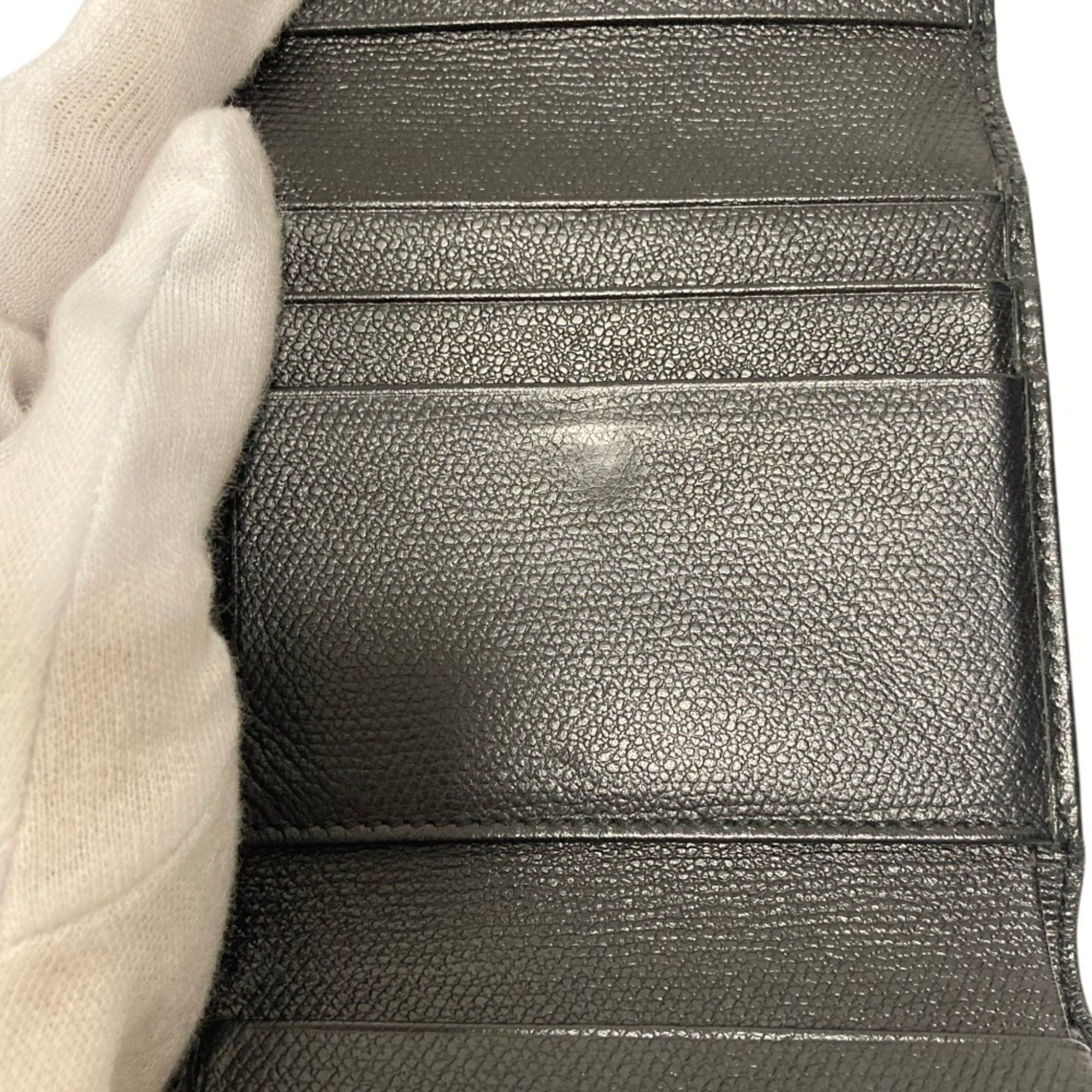Chanel CHANEL Coco Mark Button Leather Compact Tri-fold Wallet, Black, Women's Size ONE SIZE - 10 Thumbnail