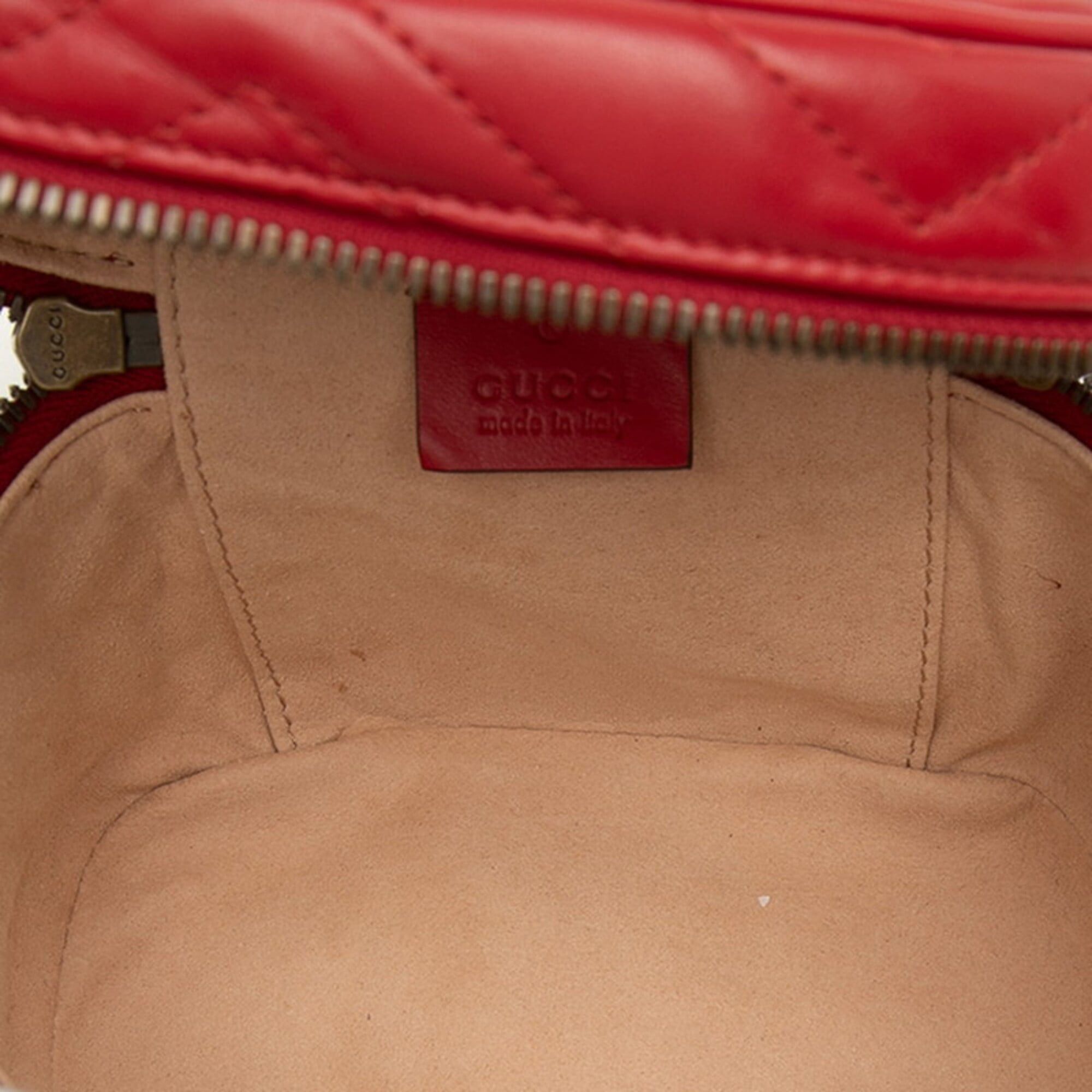 Gucci Gucci GG Marmont Quilted Backpack Vanity 2-Way 598594 Red Leather Women's GUCCI Size ONE SIZE - 4 Thumbnail