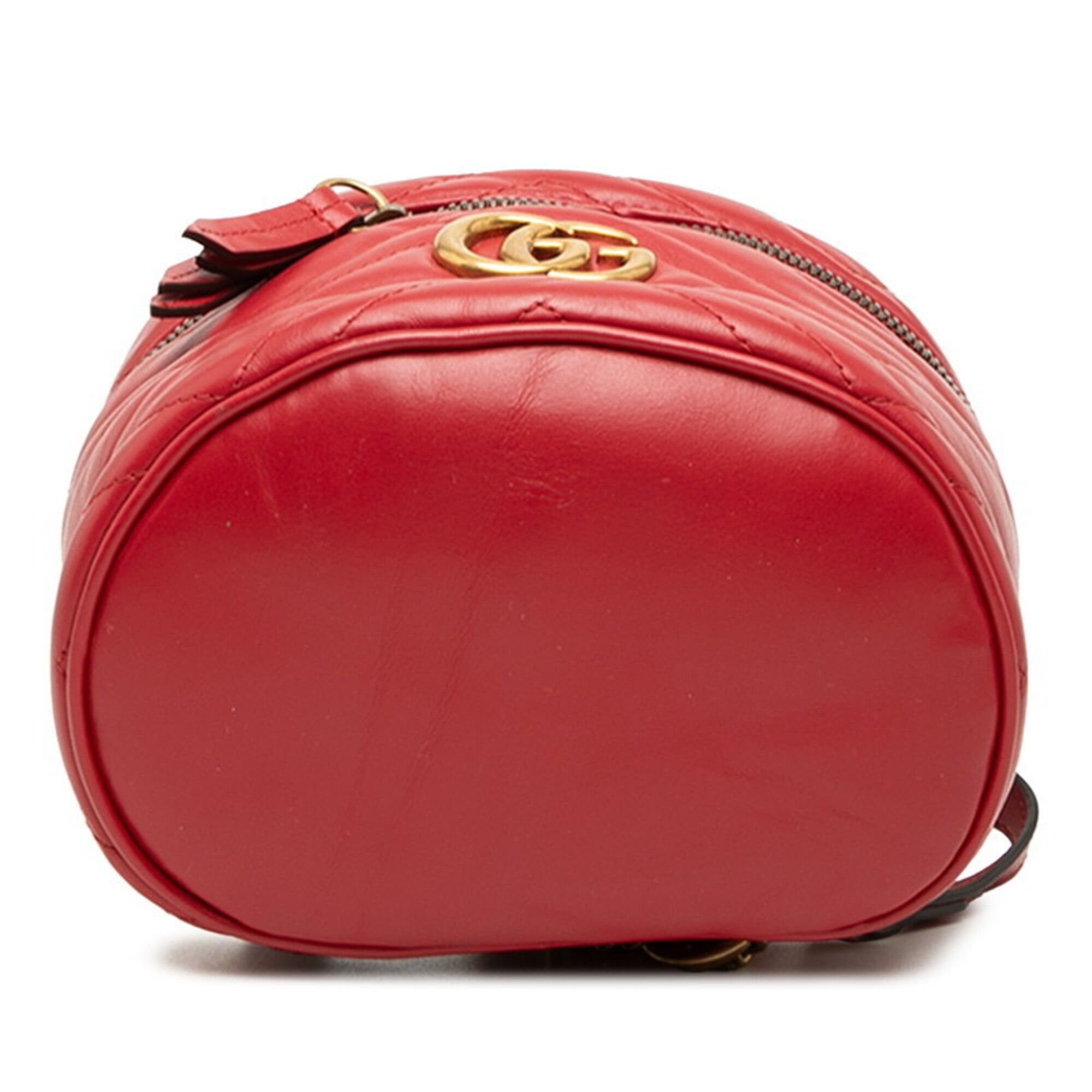 Gucci Gucci GG Marmont Quilted Backpack Vanity 2-Way 598594 Red Leather Women's GUCCI Size ONE SIZE - 3 Thumbnail
