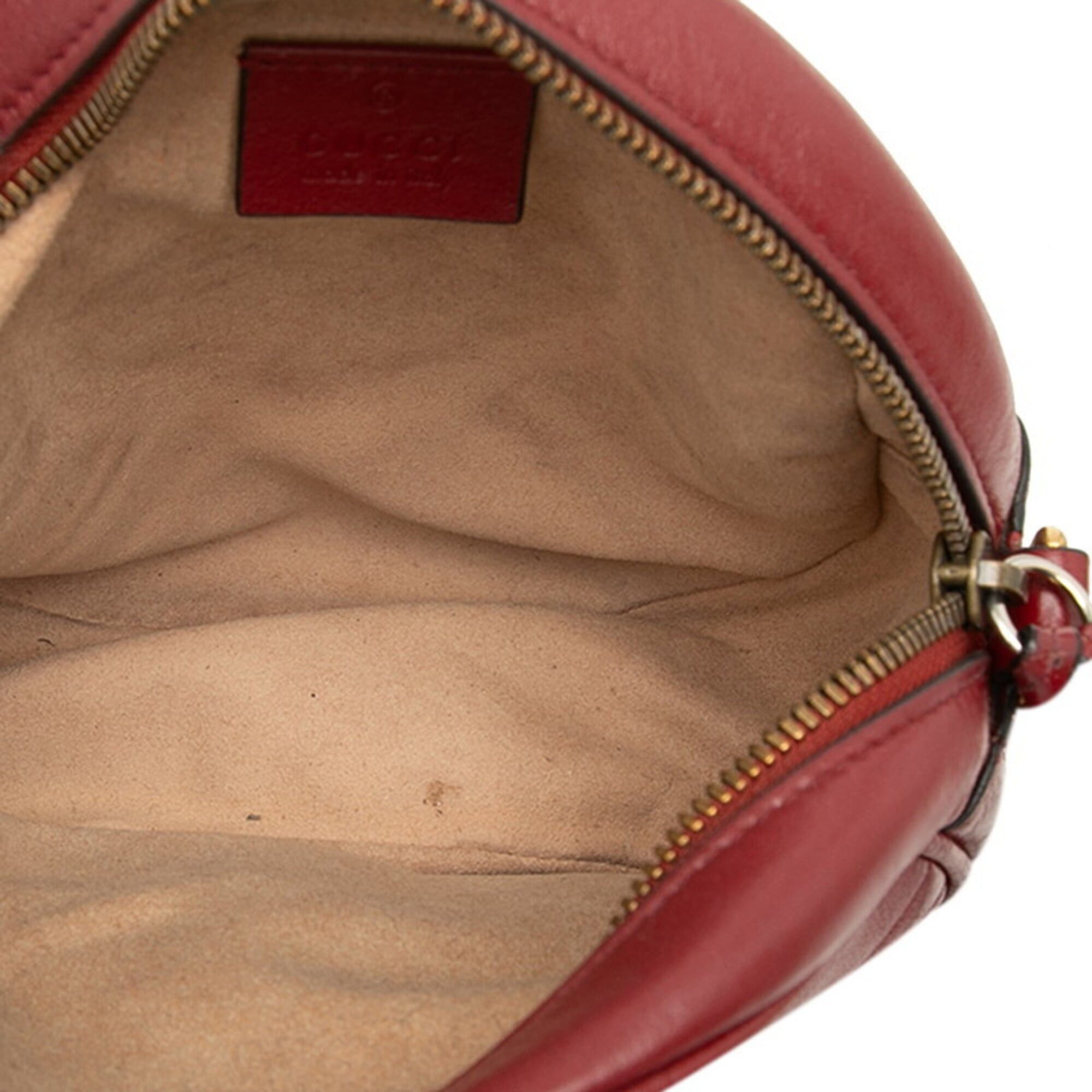 Gucci Gucci GG Marmont Quilted Chain Shoulder Bag 550154 Red Leather Women's GUCCI Size ONE SIZE - 4 Thumbnail
