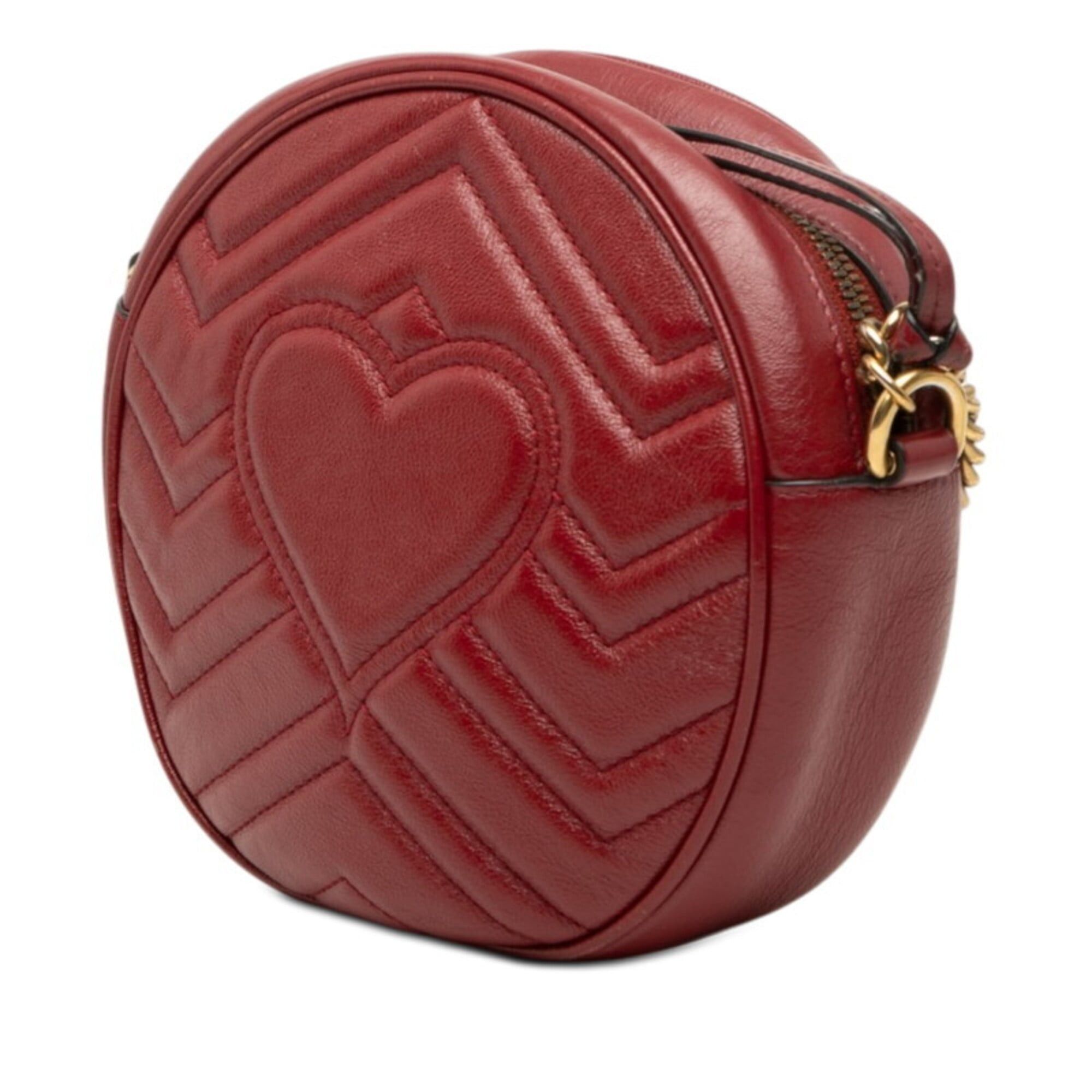 Gucci Gucci GG Marmont Quilted Chain Shoulder Bag 550154 Red Leather Women's GUCCI Size ONE SIZE - 2 Thumbnail