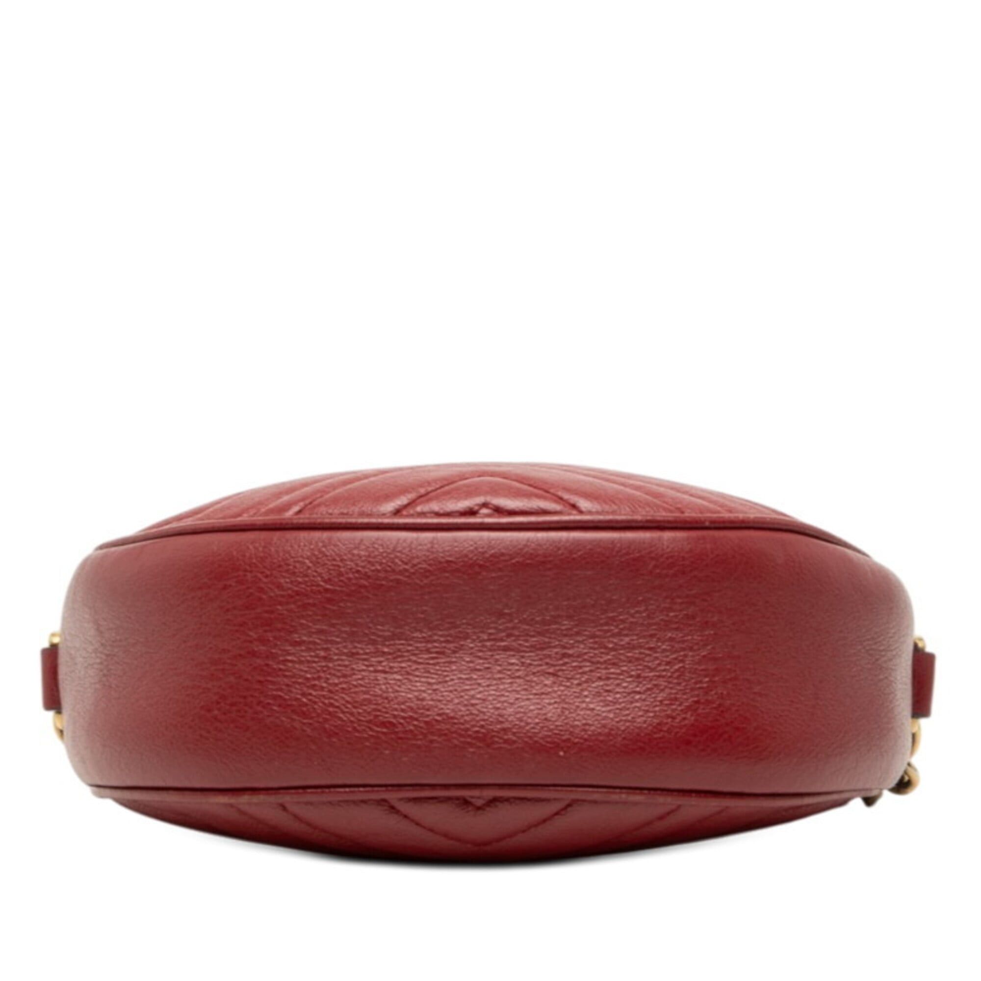 Gucci Gucci GG Marmont Quilted Chain Shoulder Bag 550154 Red Leather Women's GUCCI Size ONE SIZE - 3 Thumbnail
