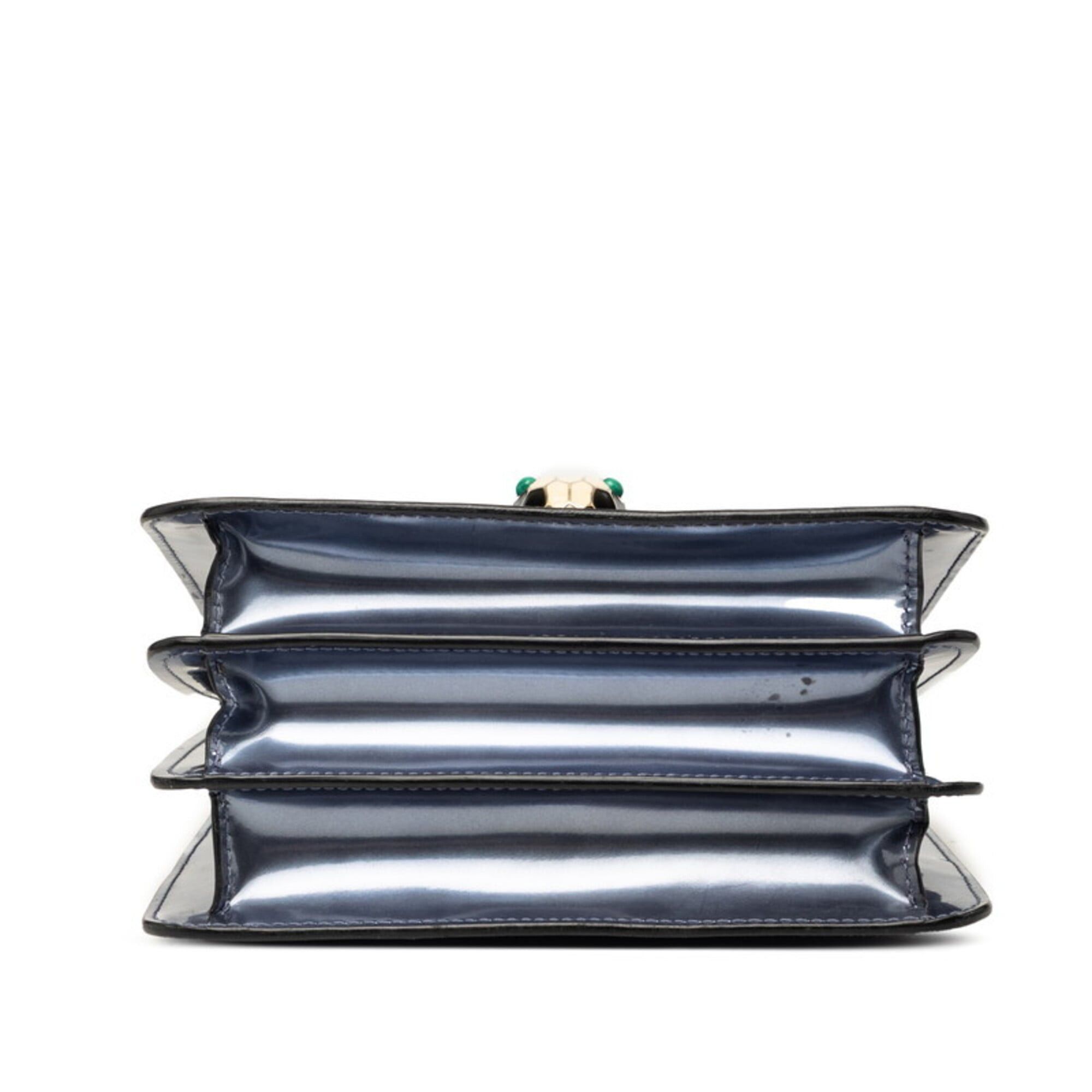 Bvlgari BVLGARI Serpenti Forever Handbag, Top Handle Chain Shoulder Bag, 2-Way, Silver Patent Leather, Women's. Size ONE SIZE - 3 Thumbnail