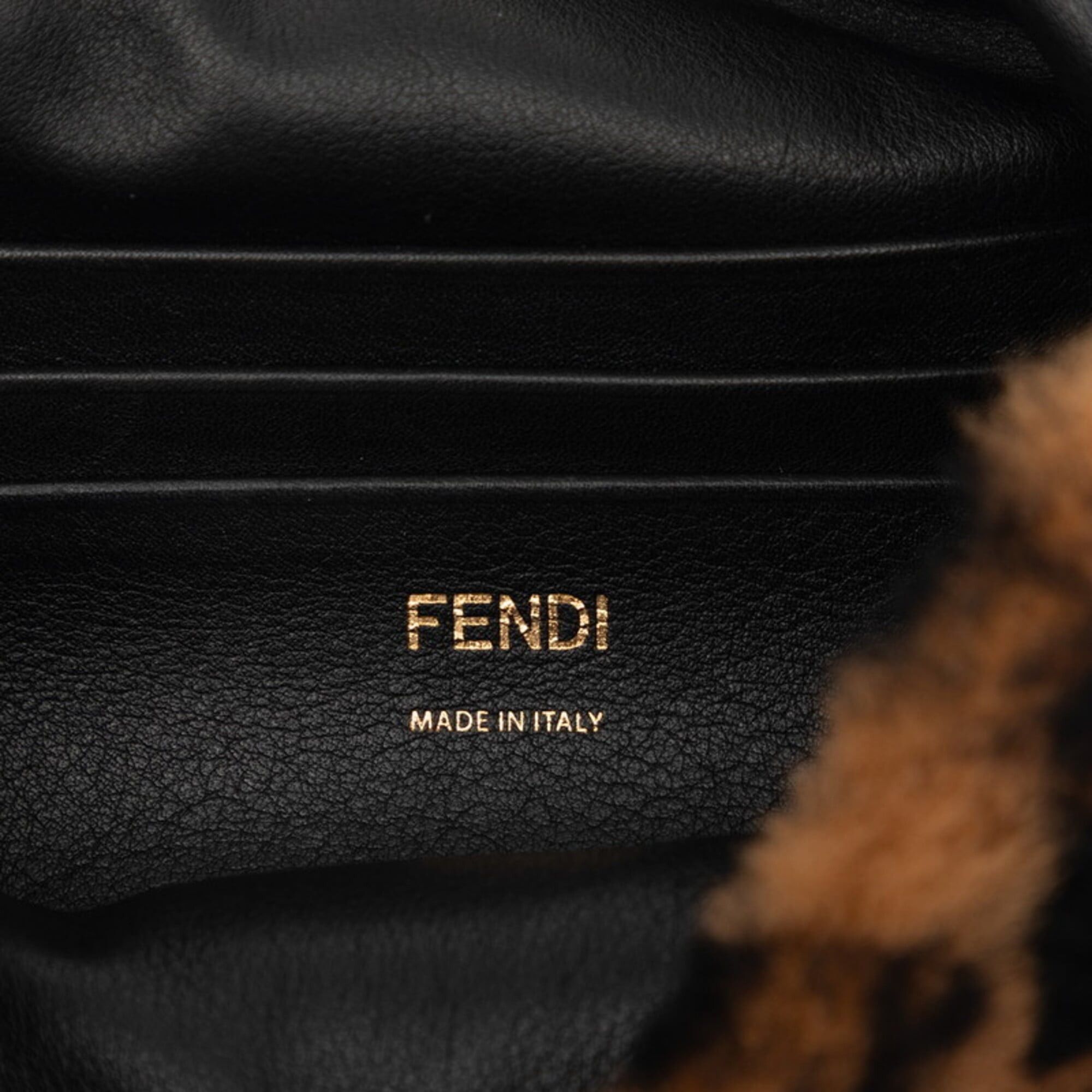 Fendi Fendi Zucca Baguette Mini Handbag Shoulder Bag 2WAY 8BS017 Brown Shearling Leather Women's FENDI Size ONE SIZE - 6 Thumbnail