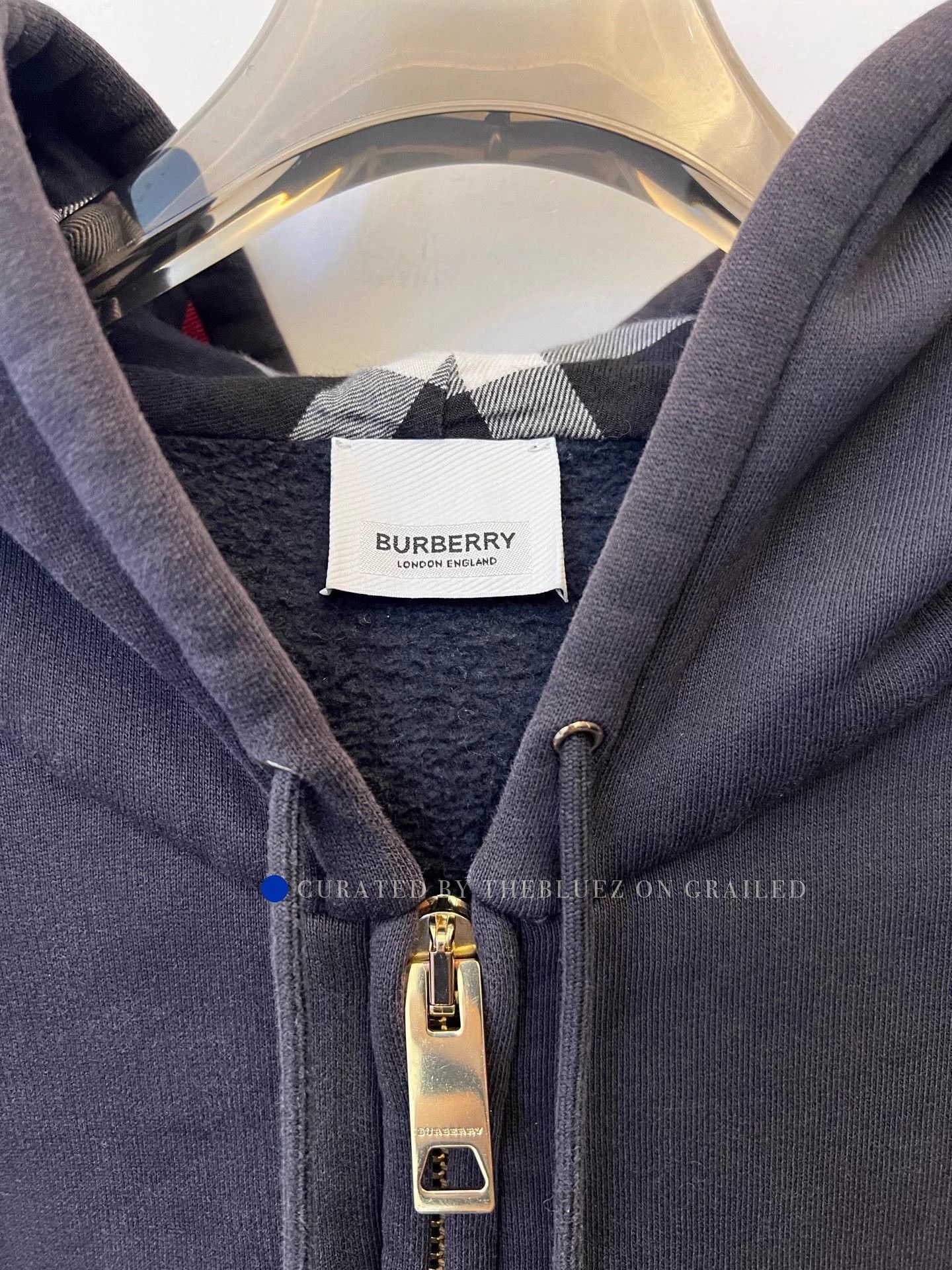Burberry Hooded Logo Jacket in Navy Blue Size US L / EU 52-54 / 3 - 3 Thumbnail