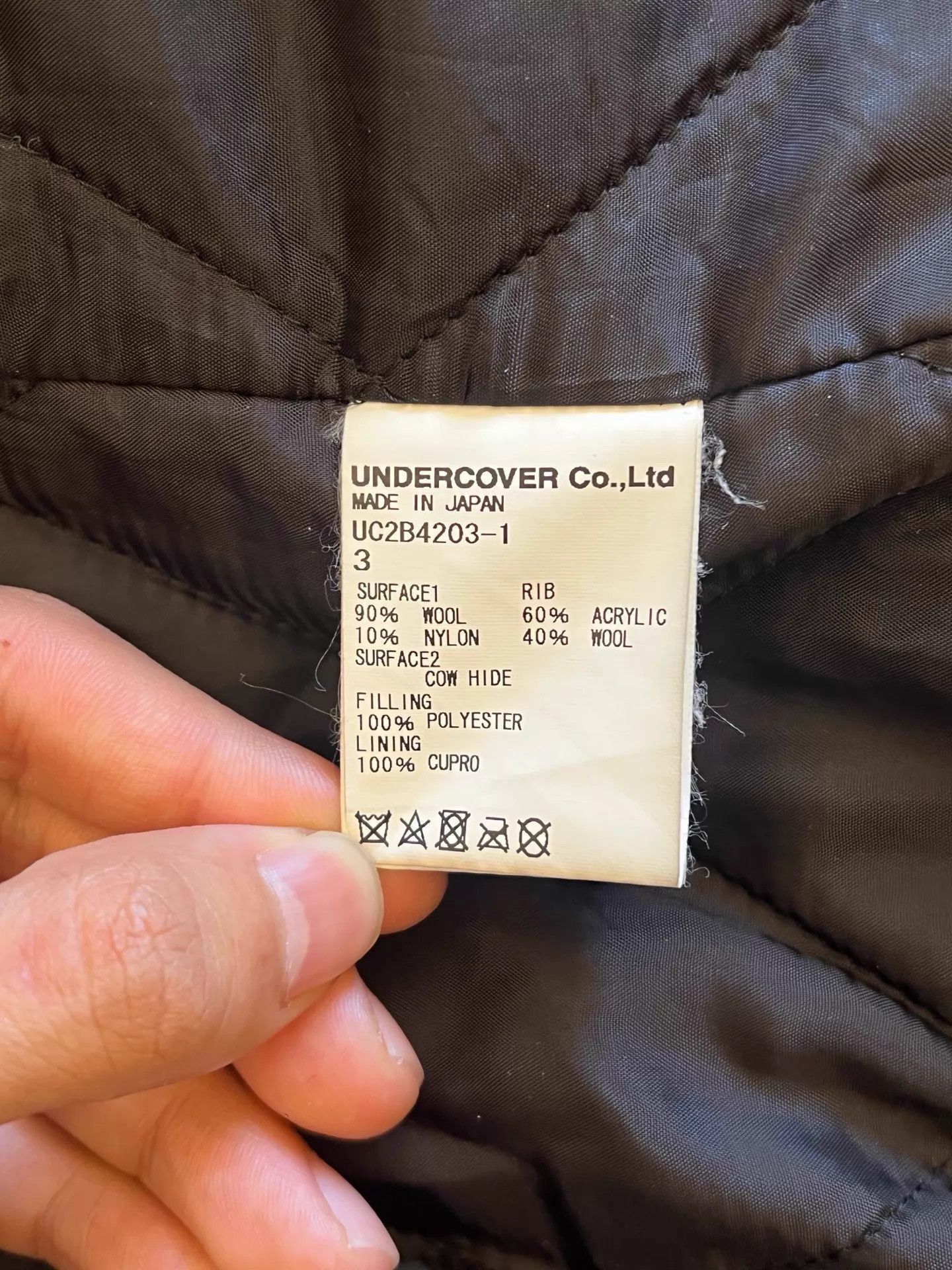 Undercover Wool Baseball Jacket with Leather Sleeves Size US L / EU 52-54 / 3 - 4 Thumbnail