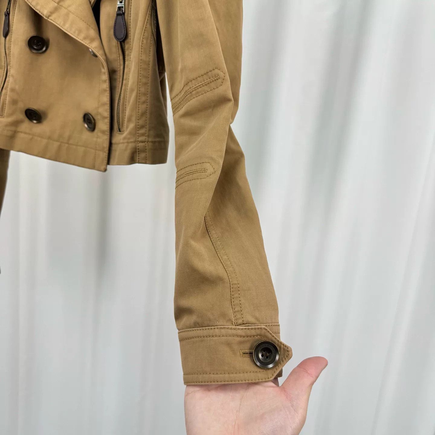 Burberry Burberry Caramel Double-Breasted Short Trench Size XXS / US 00 / IT 34 - 4 Thumbnail