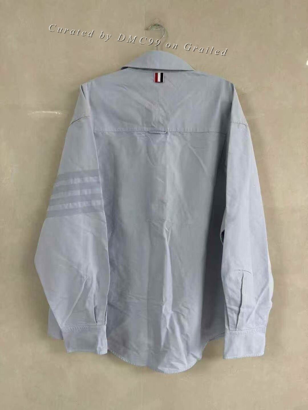 Thom Browne Thom Browne Blue Sleeve Badge Shirt Size US L / EU 52-54 / 3 - 2 Thumbnail