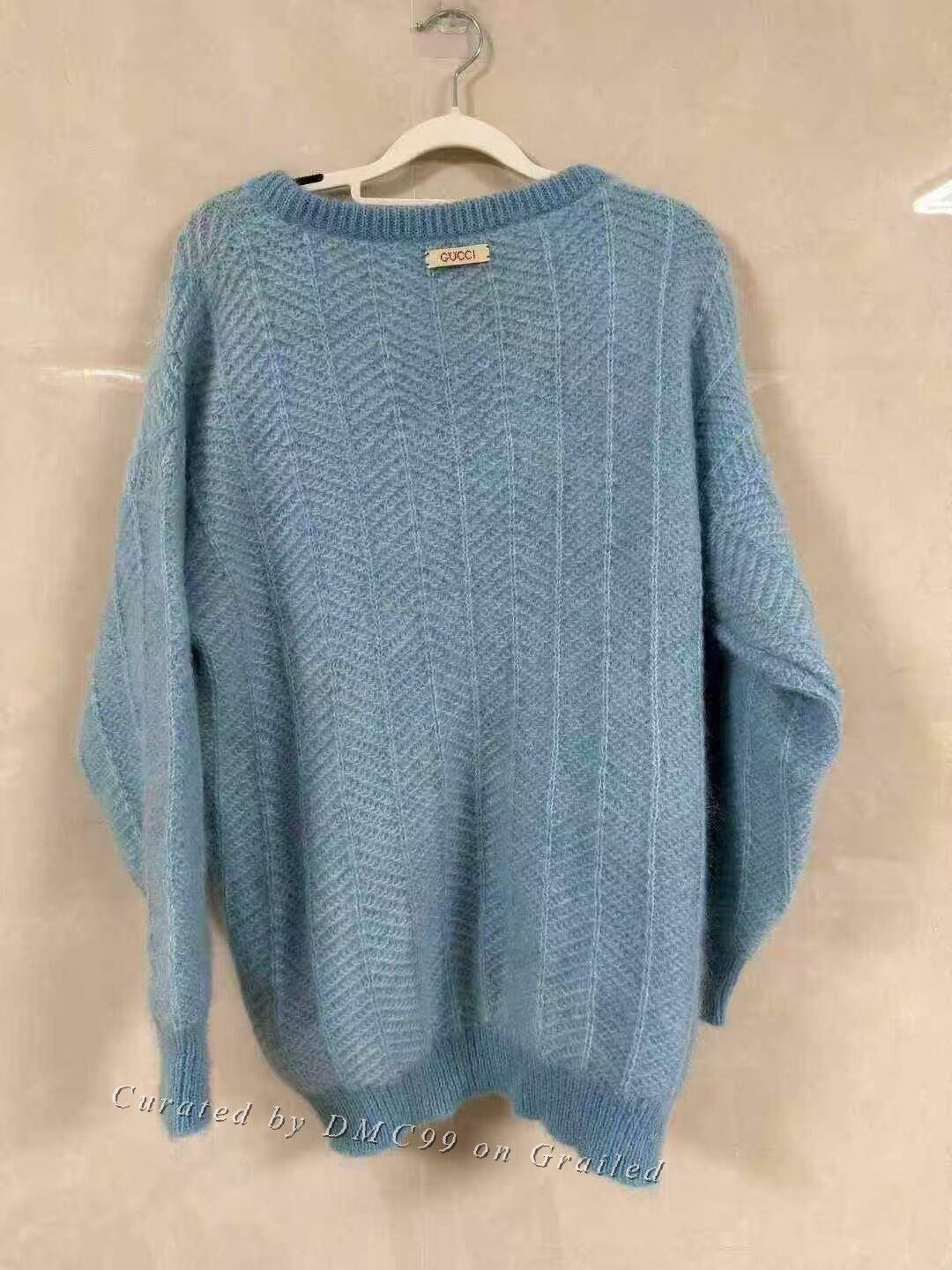Gucci Gucci Blue Mohair Wool Cat Embroidery Sweater Size M / US 6-8 / IT 42-44 - 2 Thumbnail