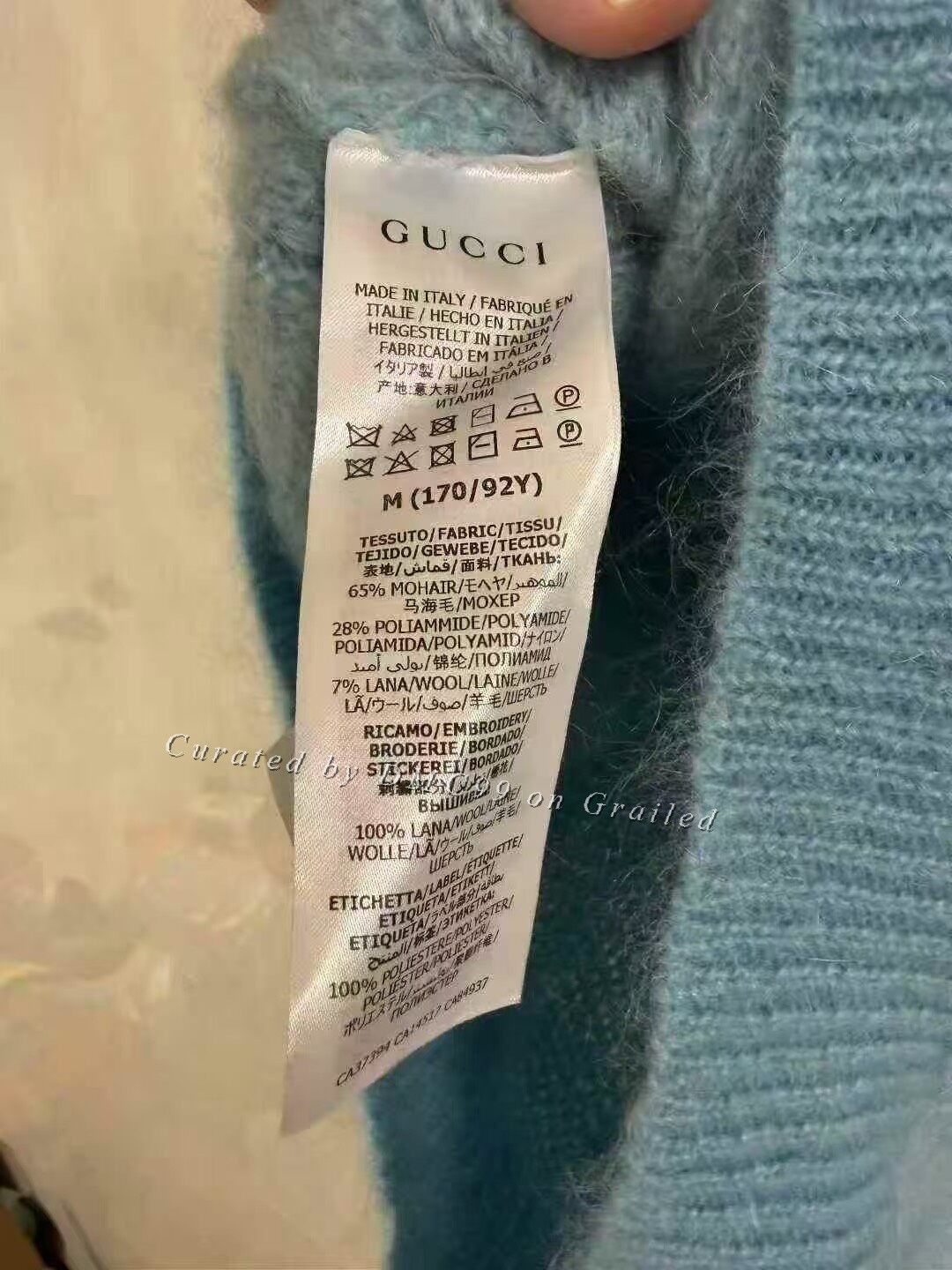 Gucci Gucci Blue Mohair Wool Cat Embroidery Sweater Size M / US 6-8 / IT 42-44 - 4 Thumbnail