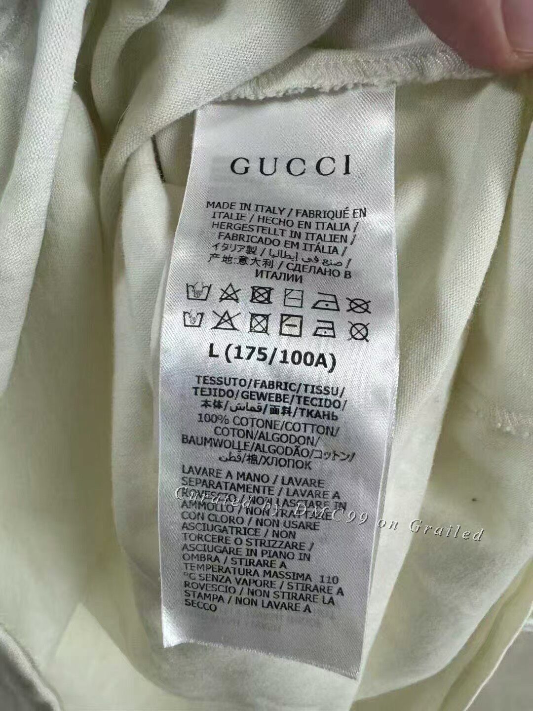 Gucci Gucci White Blade Lightning Print Crew Neck T-Shirt Size US L / EU 52-54 / 3 - 4 Thumbnail