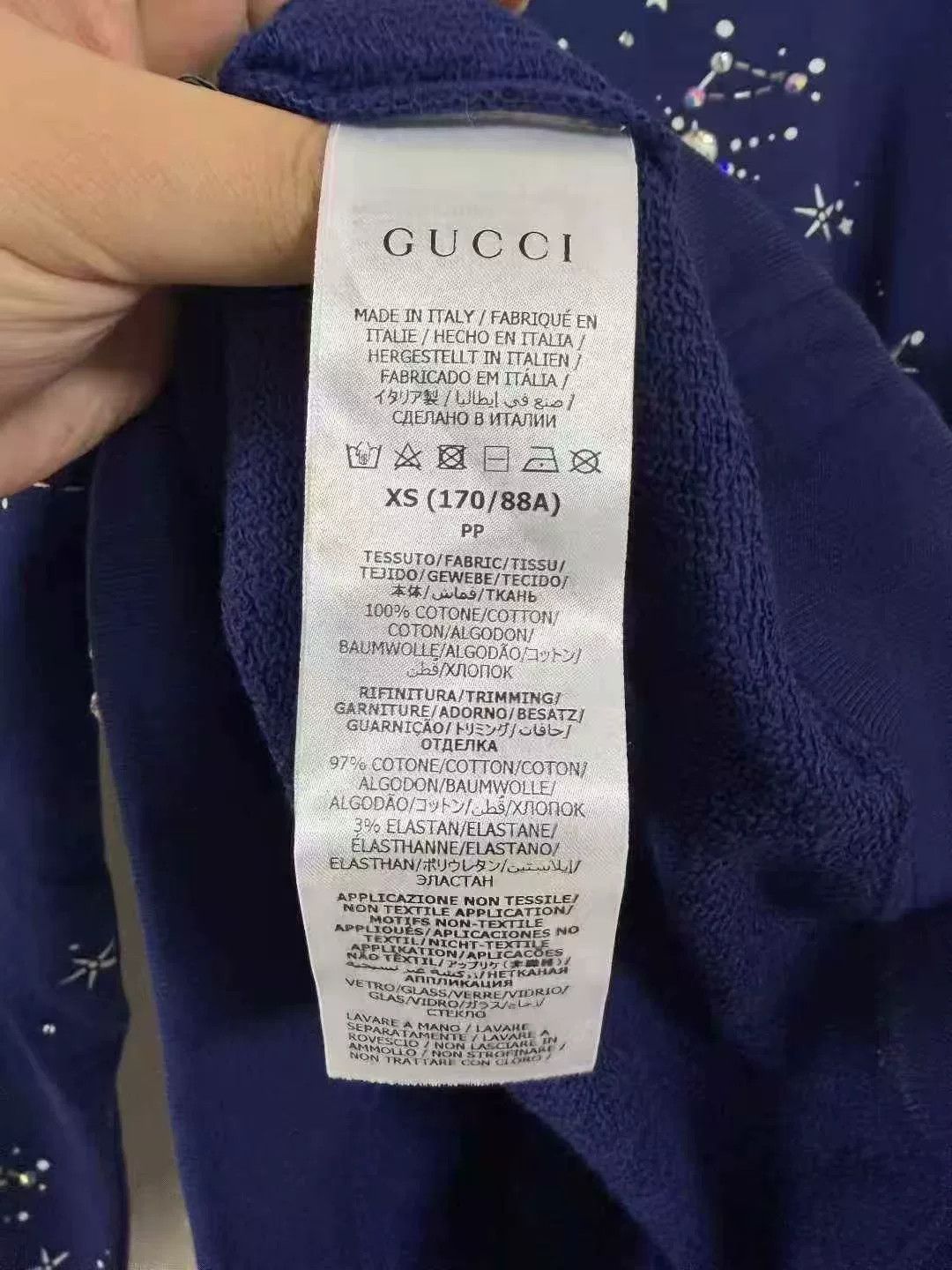 Gucci Gucci Blue Constellation Logo Long-Sleeve Sweatshirt Size XS / US 0-2 / IT 36-38 - 4 Thumbnail