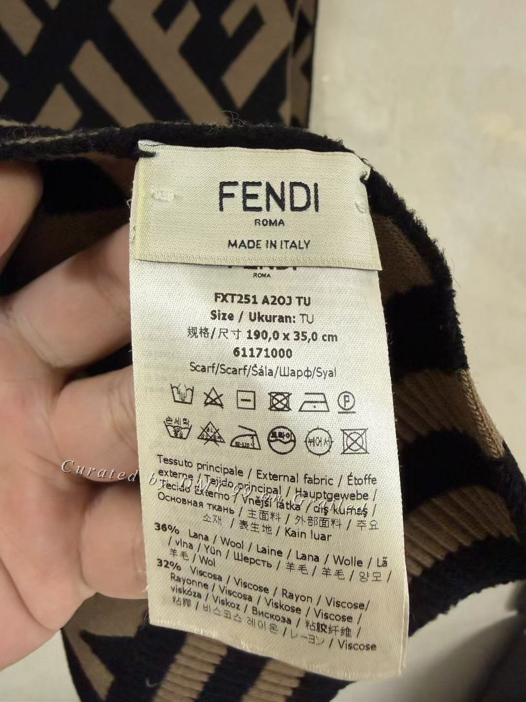 Fendi Fendi Classic Double F Monogram Scarf Size ONE SIZE - 3 Thumbnail