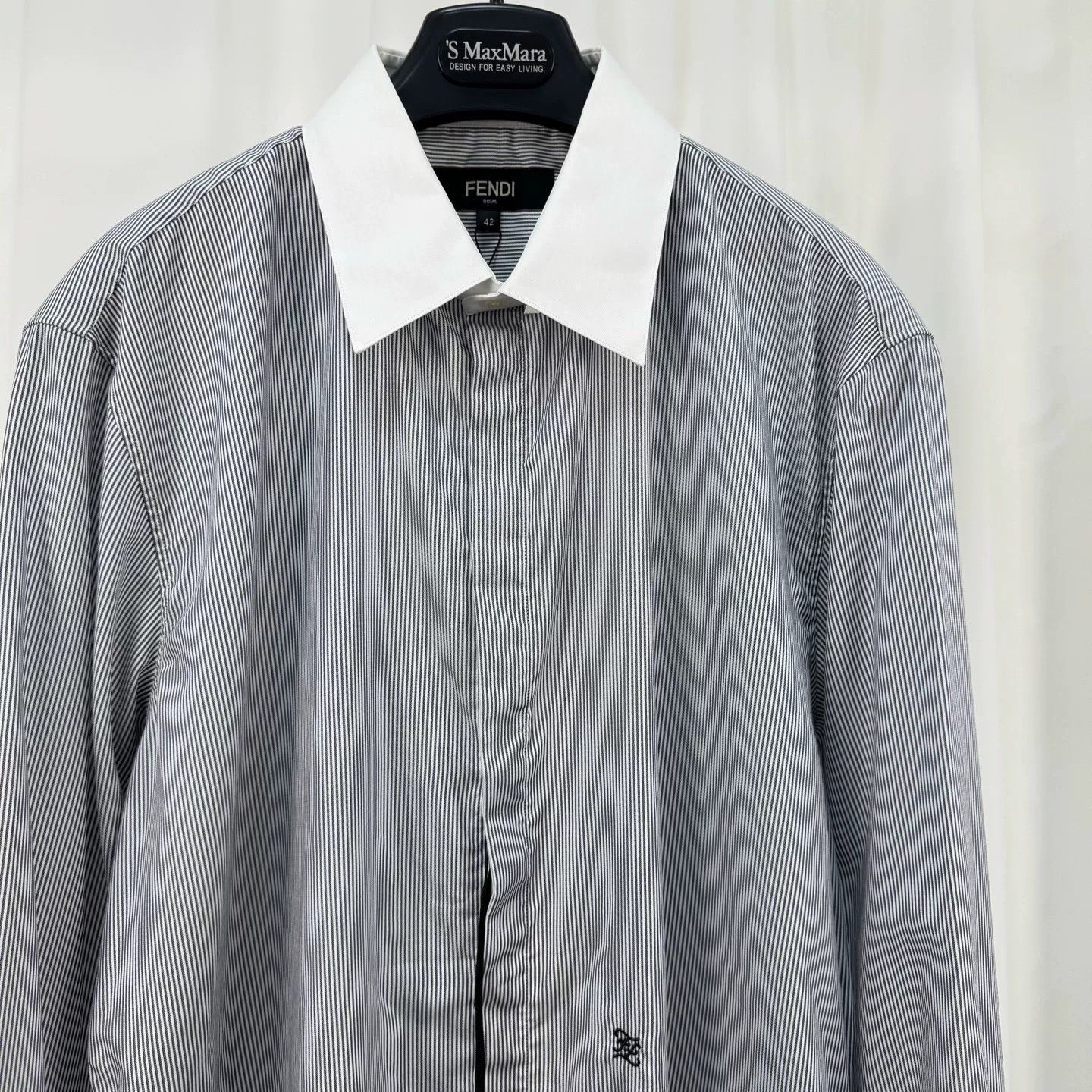 Fendi Fendi Embroidered Logo Striped Shirt Size S / US 4 / IT 40 - 3 Thumbnail
