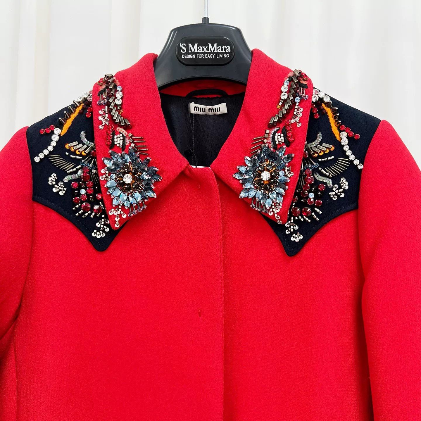Miu Miu Miu Miu Runway Crystal Beaded Wool Coat Size S / US 4 / IT 40 - 3 Thumbnail