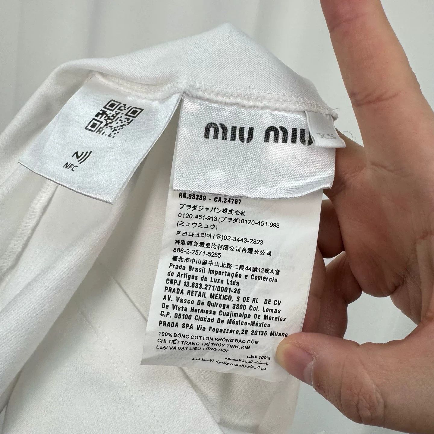 Miu Miu Miu Miu Rhinestone Pearl Letter Tee Size XS / US 0-2 / IT 36-38 - 7 Thumbnail