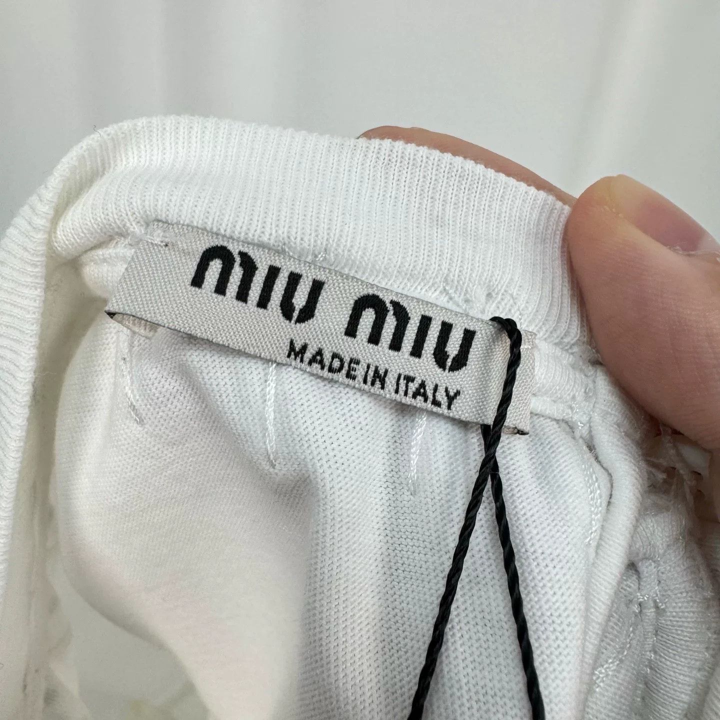 Miu Miu Miu Miu Rhinestone Pearl Letter Tee Size XS / US 0-2 / IT 36-38 - 6 Thumbnail