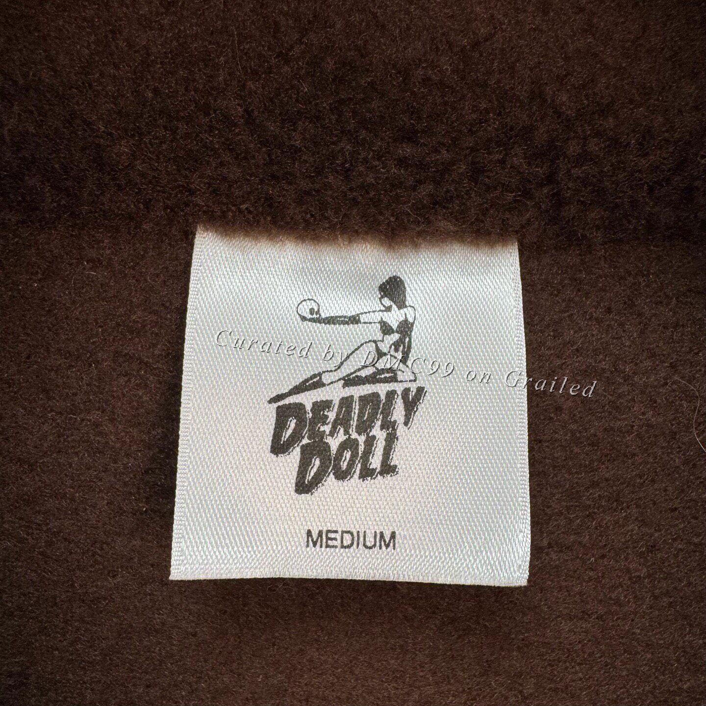 Deadly Doll Deadly Doll Brown Embroidered Fleece Half-Zip Size M / US 6-8 / IT 42-44 - 5 Thumbnail