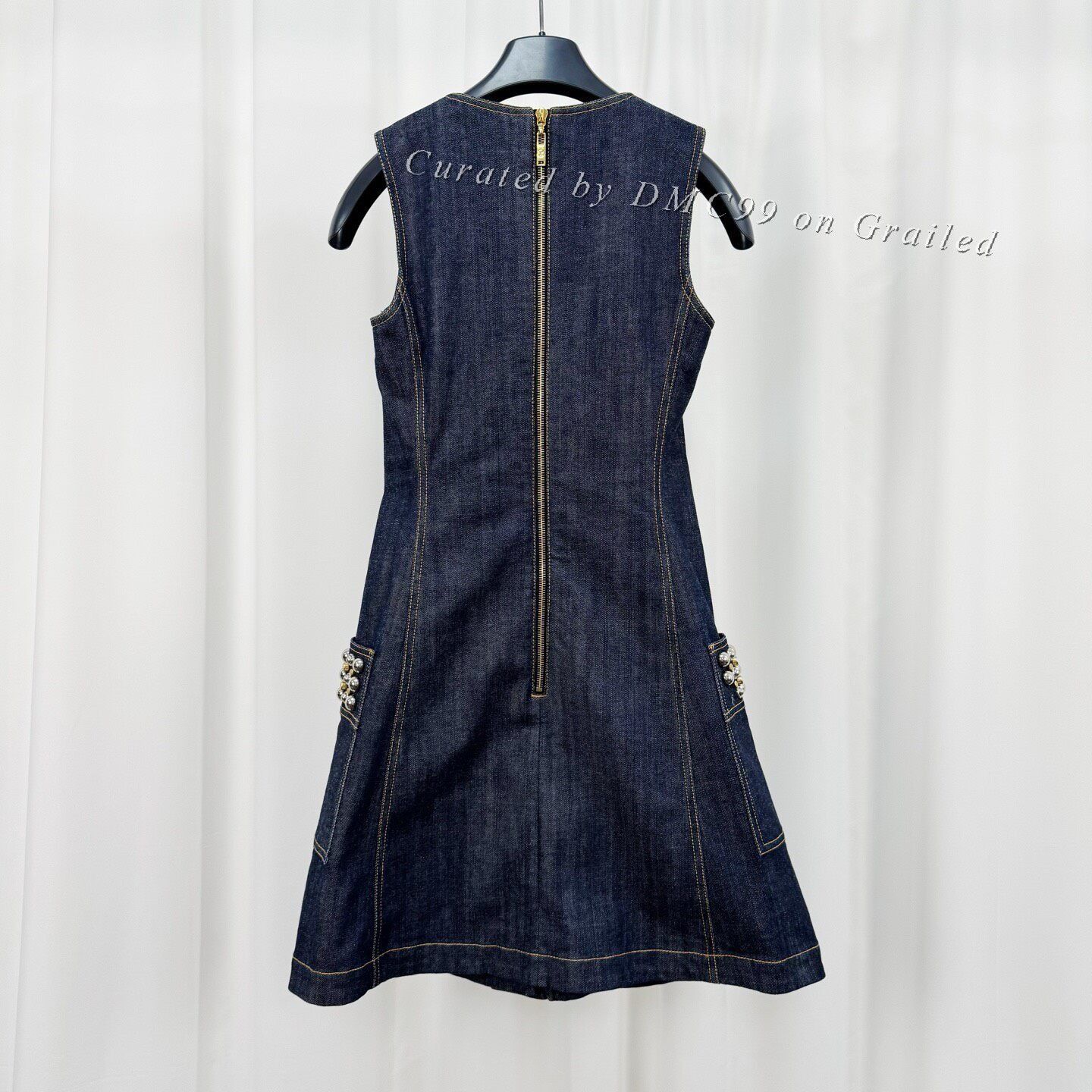 Louis Vuitton Louis Vuitton Double-Breasted Beaded Denim Dress Size XXS / US 00 / IT 34 - 2 Thumbnail