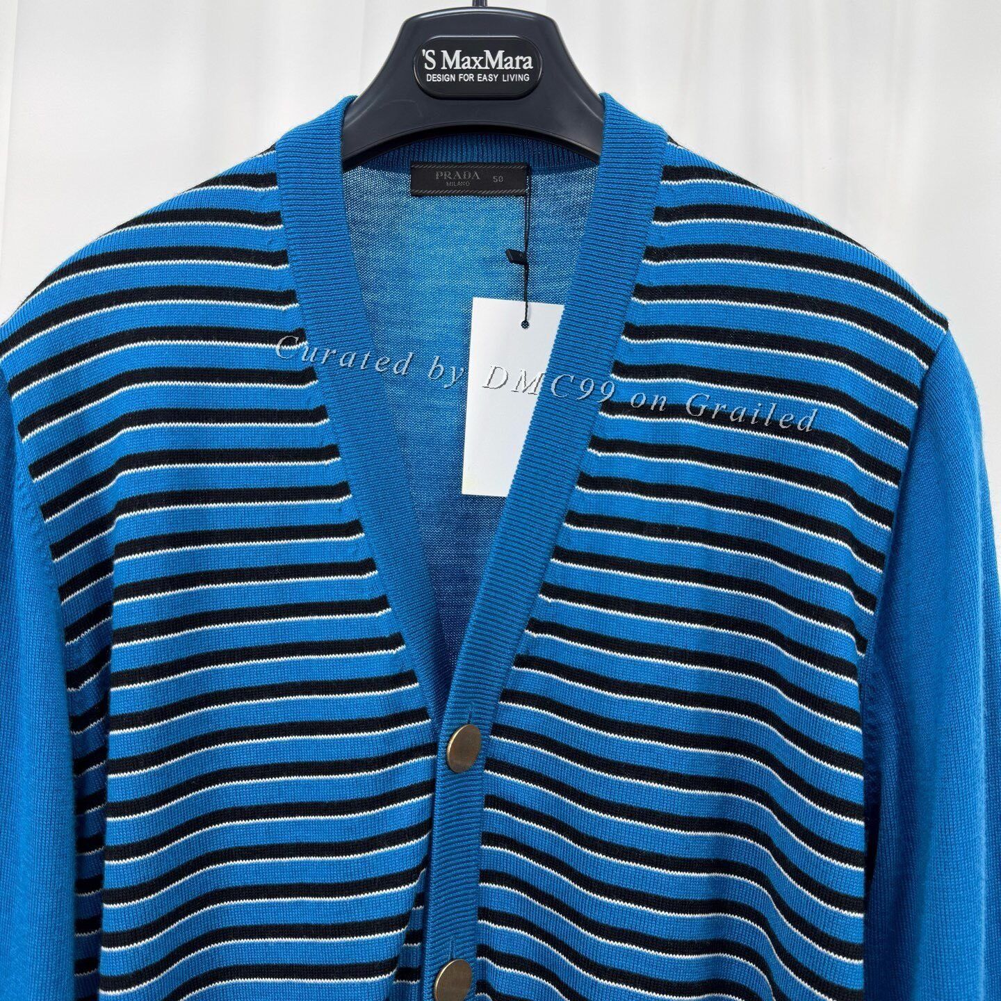 Prada Prada Gold Buckle Striped Knit Cardigan Size US M / EU 48-50 / 2 - 3 Thumbnail