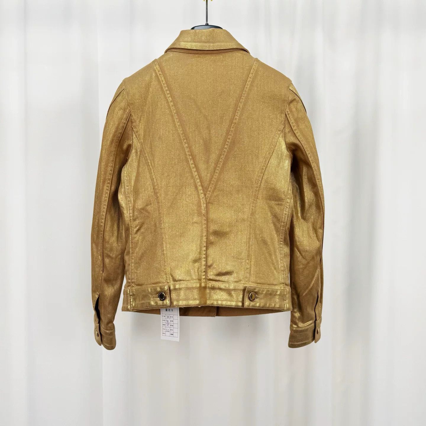 Louis Vuitton Louis Vuitton Gold Glitter Denim Jacket Size XXS / US 00 / IT 34 - 2 Thumbnail