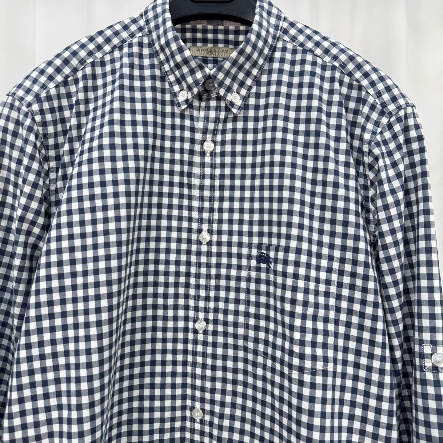 Burberry Burberry Embroidered Equestrian Check Long-Sleeve Shirt Size US M / EU 48-50 / 2 - 3 Thumbnail