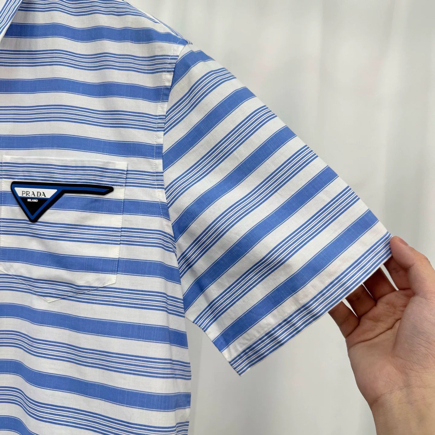 Prada Prada Triangle Logo Letter Stripe Shirt Size S / US 4 / IT 40 - 4 Thumbnail