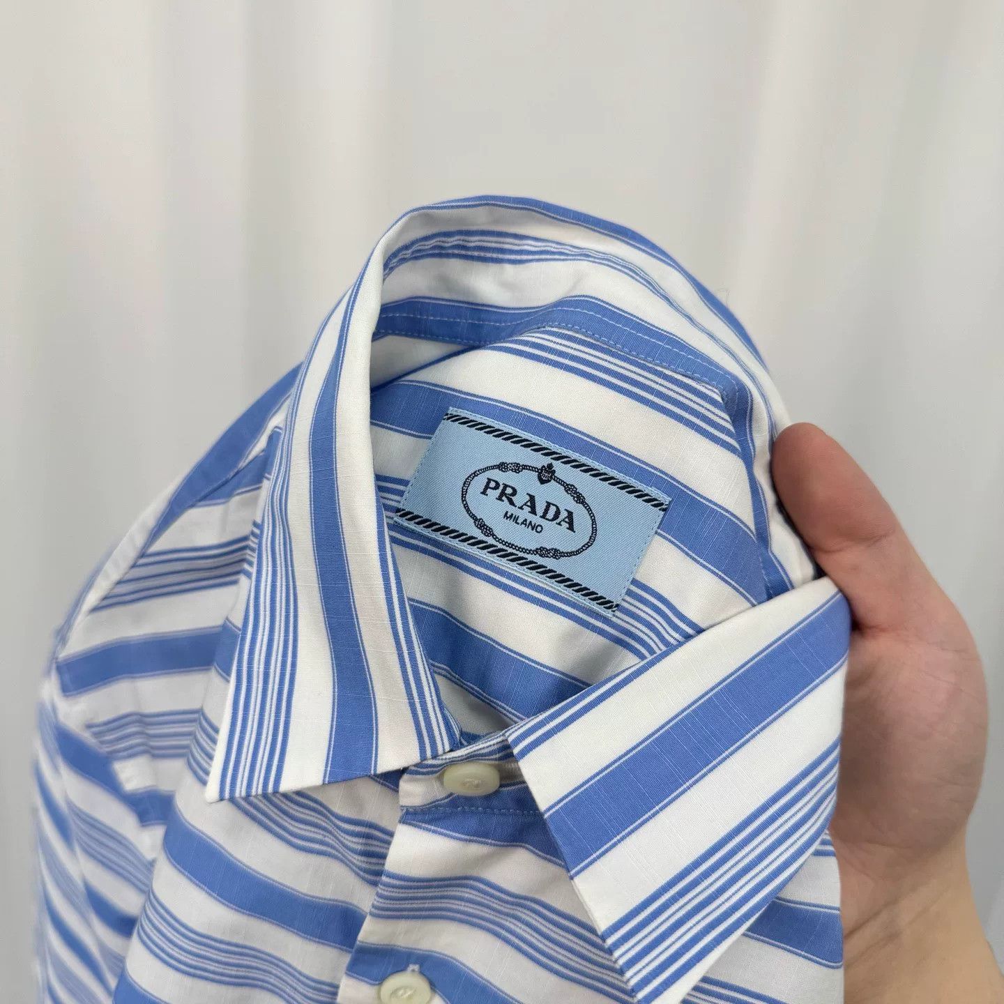 Prada Prada Triangle Logo Letter Stripe Shirt Size S / US 4 / IT 40 - 5 Thumbnail