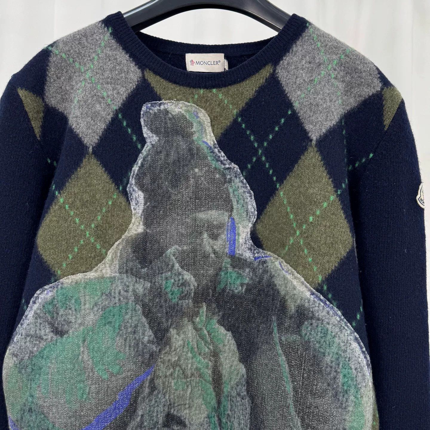 Moncler Moncler Embroidered Logo Quilted Knit Sweater Size US L / EU 52-54 / 3 - 3 Thumbnail