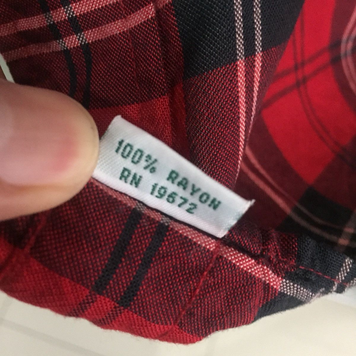 Polo Ralph Lauren × Vintage Vintage Red Tartan Rayon Shirt Size US XL / EU 56 / 4 - 6 Thumbnail