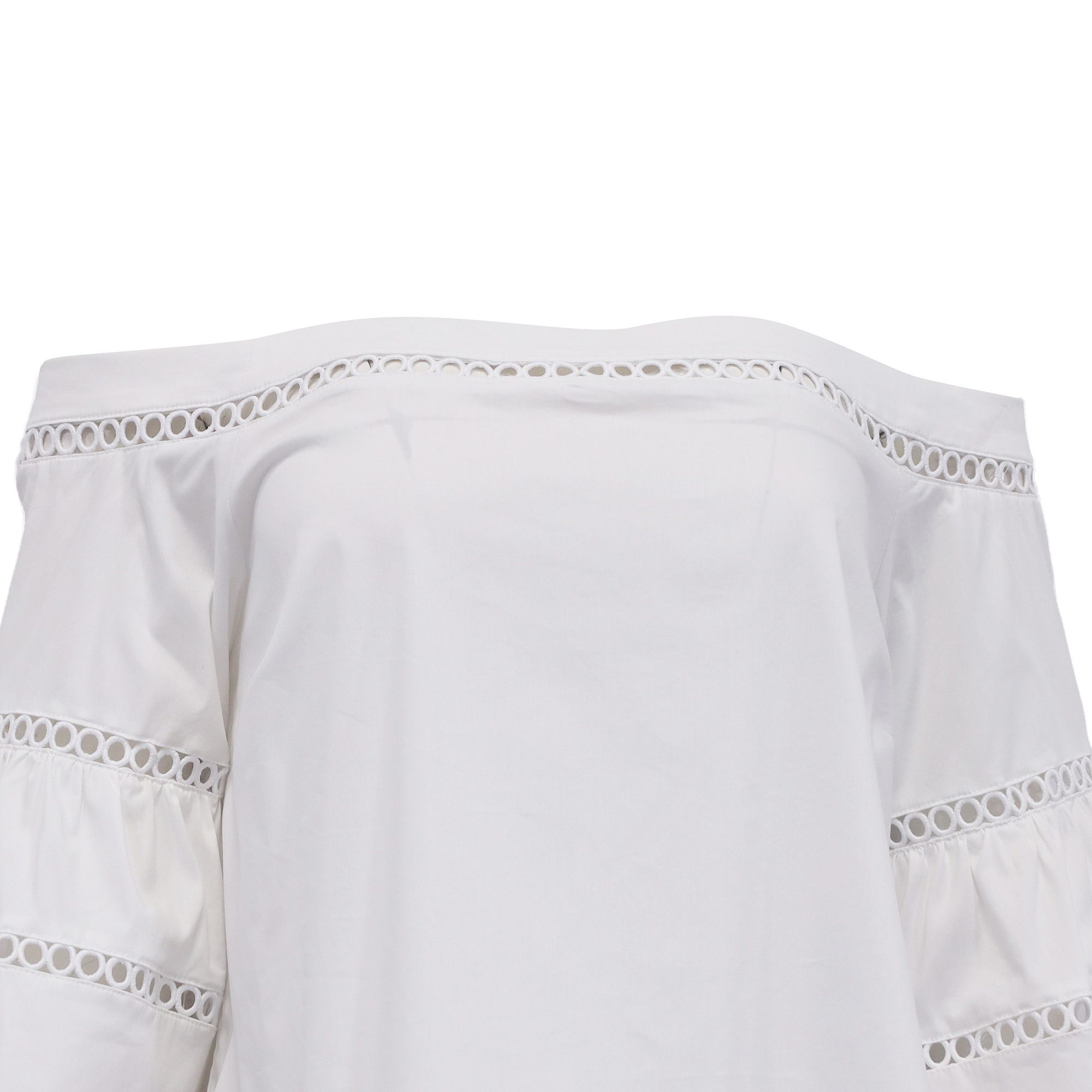 Michael Kors Michael Michael Kors Eyelet Off-the-Shoulder Top in White Co Size S / US 4 / IT 40 - 4 Thumbnail