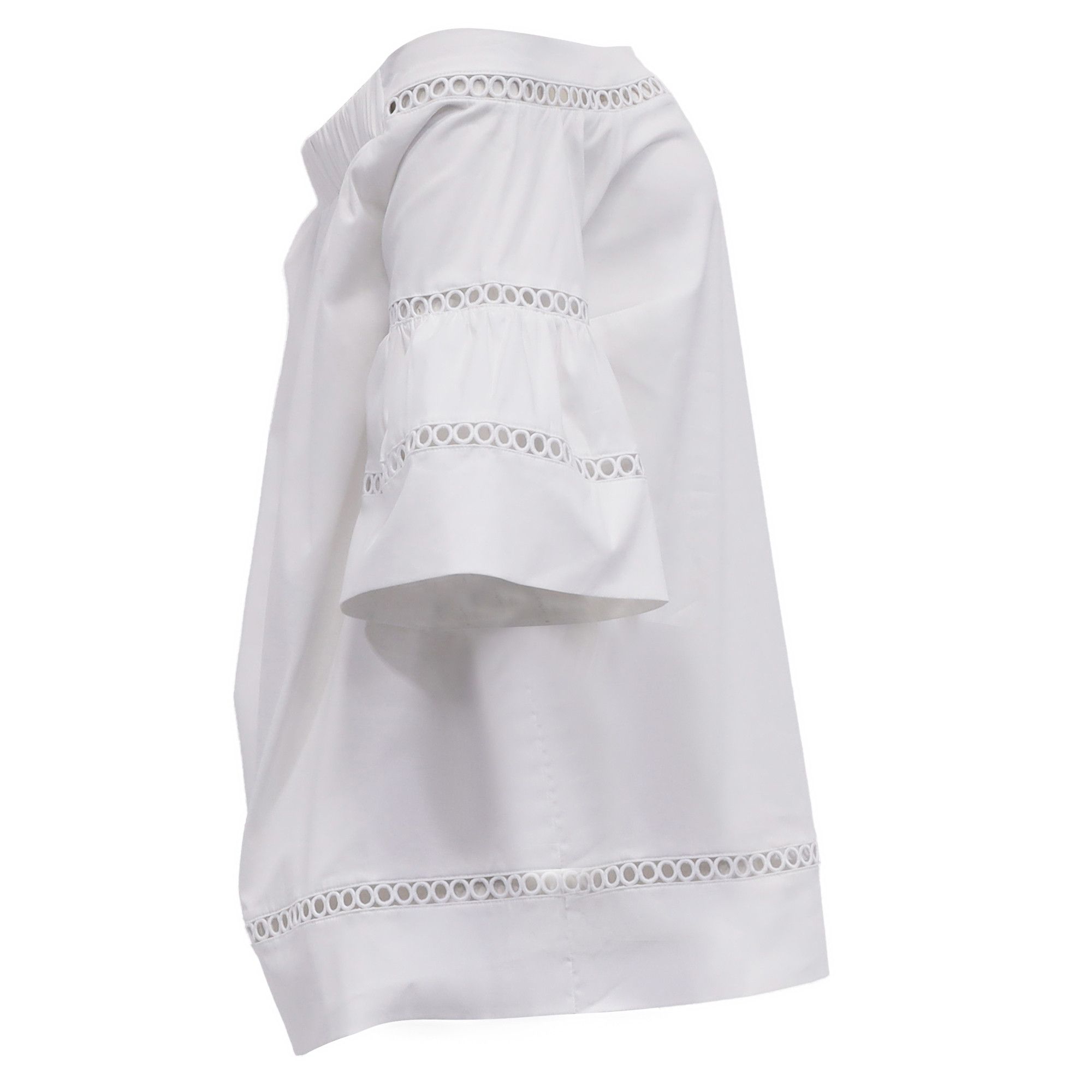 Michael Kors Michael Michael Kors Eyelet Off-the-Shoulder Top in White Co Size S / US 4 / IT 40 - 5 Thumbnail