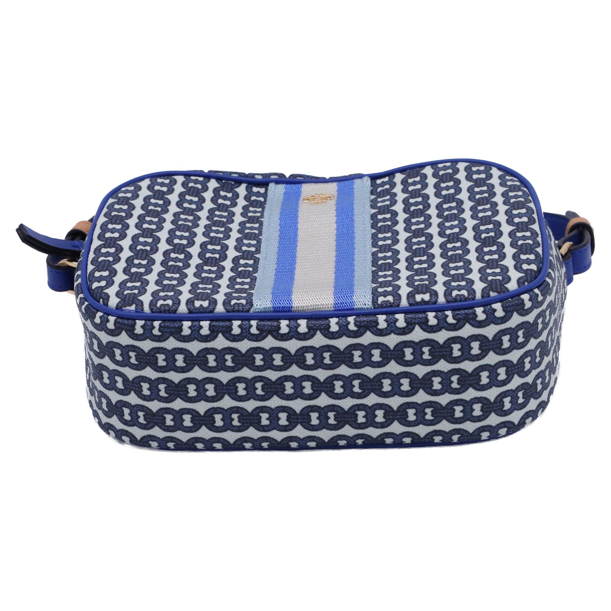 Tory Burch Tory Burch Gemini Link Small Camera Bag in Blue Canvas Size ONE SIZE - 5 Thumbnail
