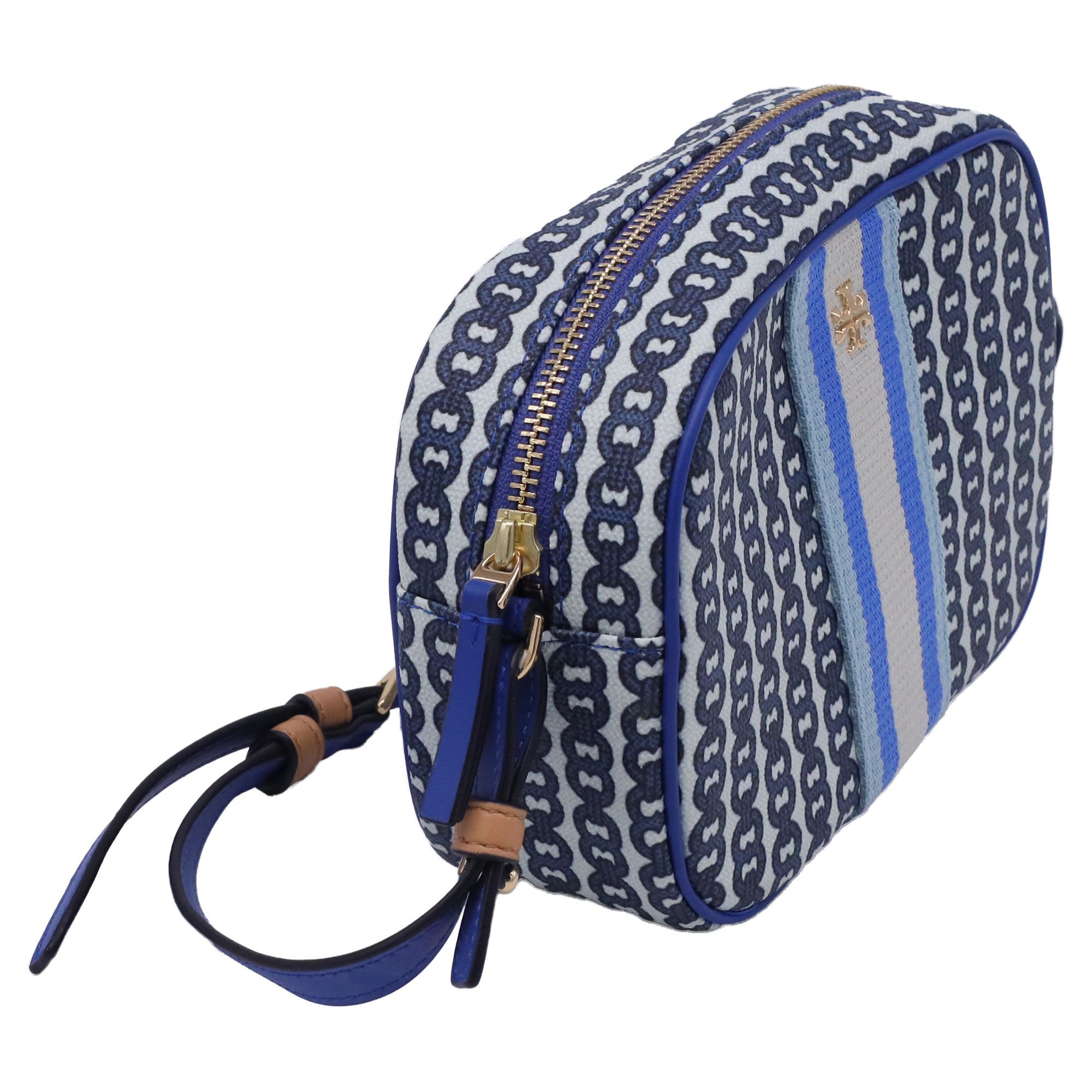 Tory Burch Tory Burch Gemini Link Small Camera Bag in Blue Canvas Size ONE SIZE - 3 Thumbnail